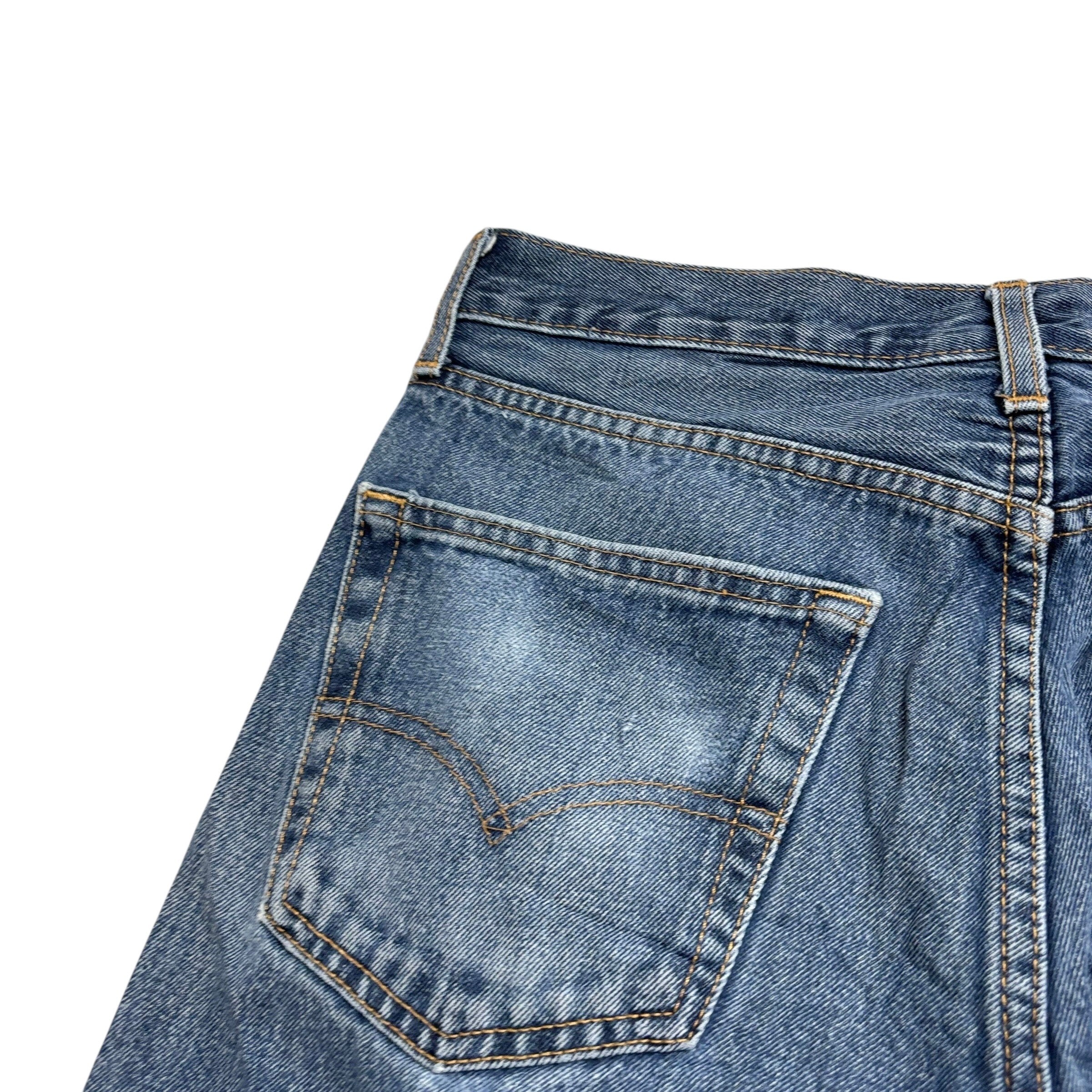 Levis 505 Jeans W30 L33 Mens Mid Blue Regular Straight Fit Denim