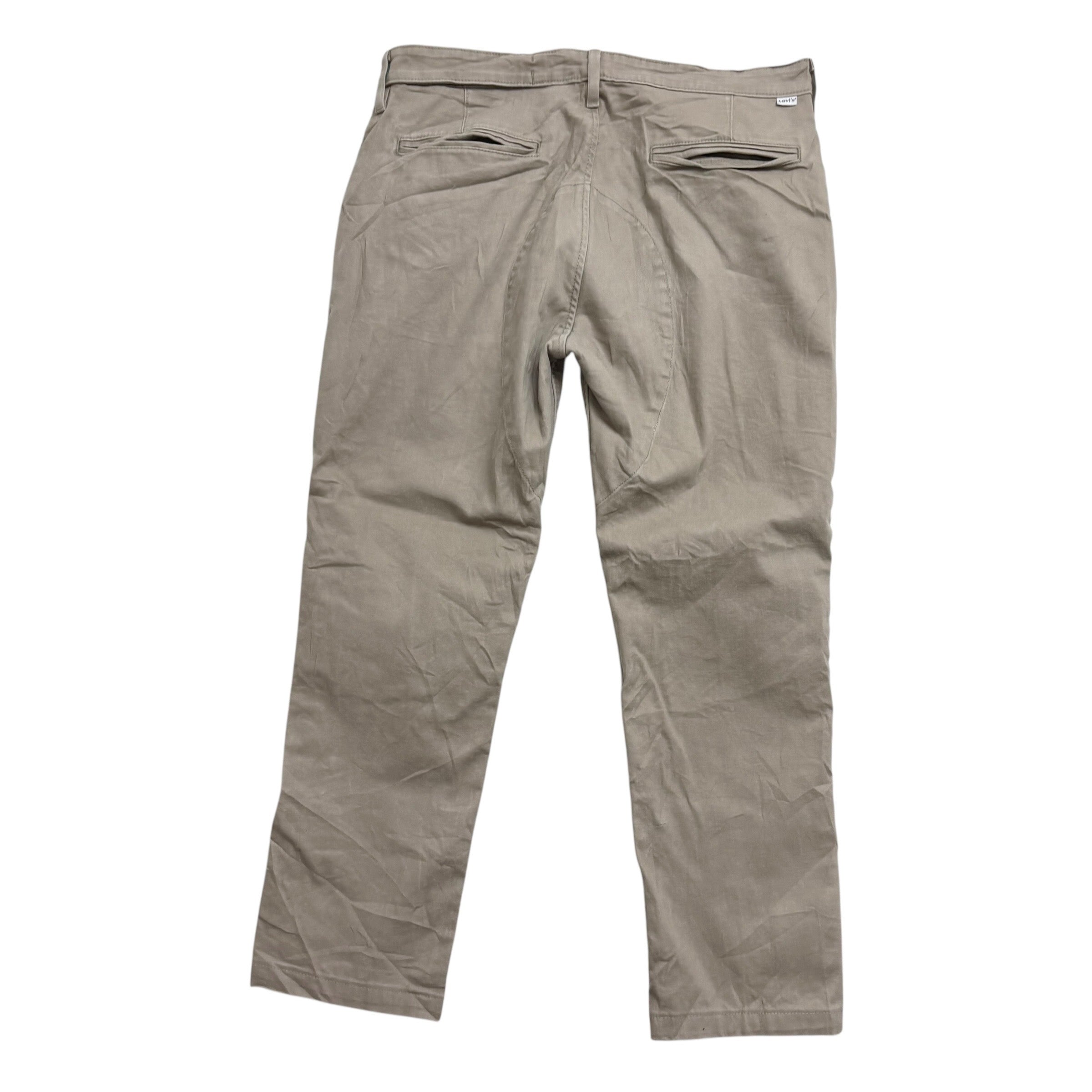 Levis Commuter Trousers W35 L27 Mens Beige Tapered Fit Stretch Pants