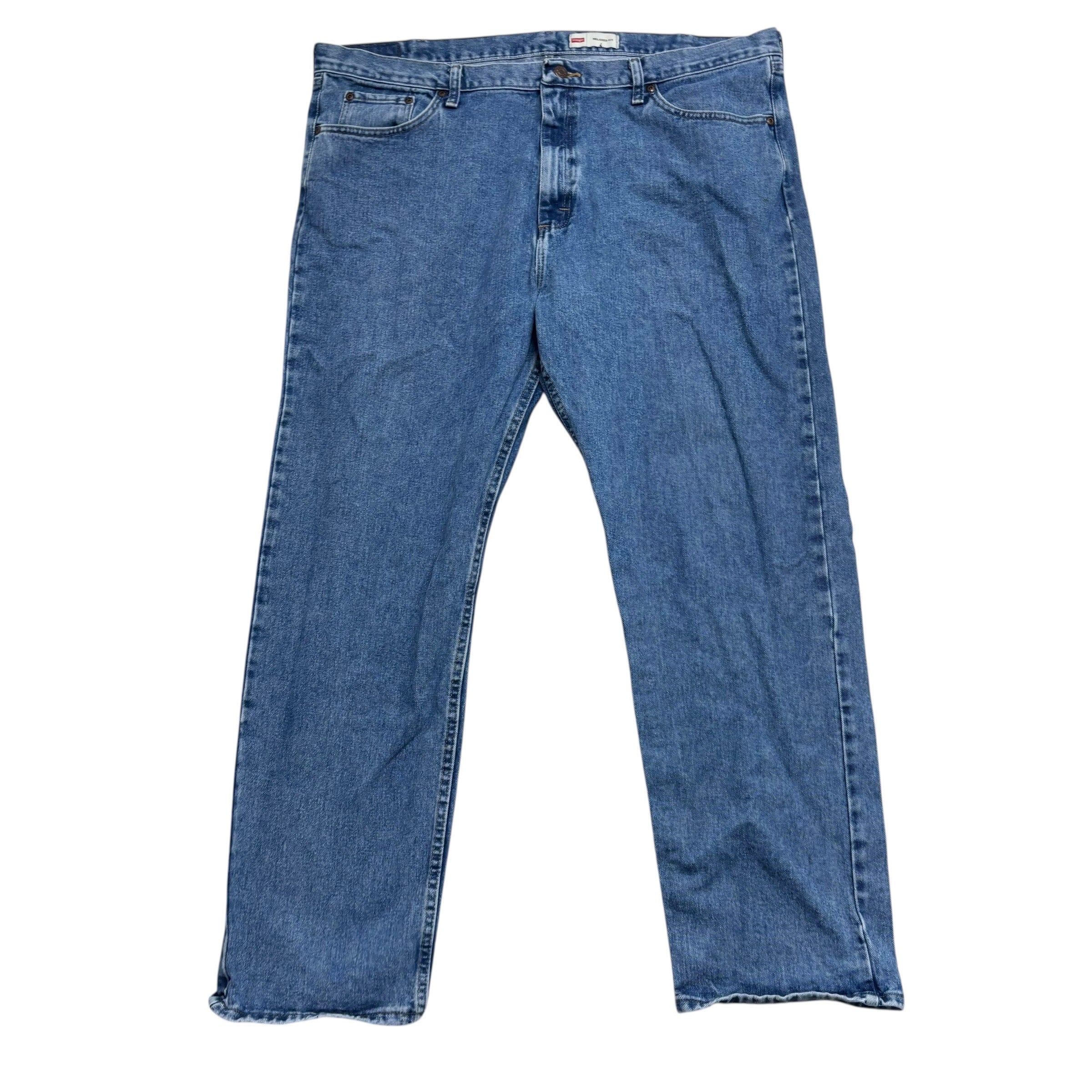 Wrangler Jeans W42 L32 Mens Mid Blue Relaxed Straight Fit Denim (E)