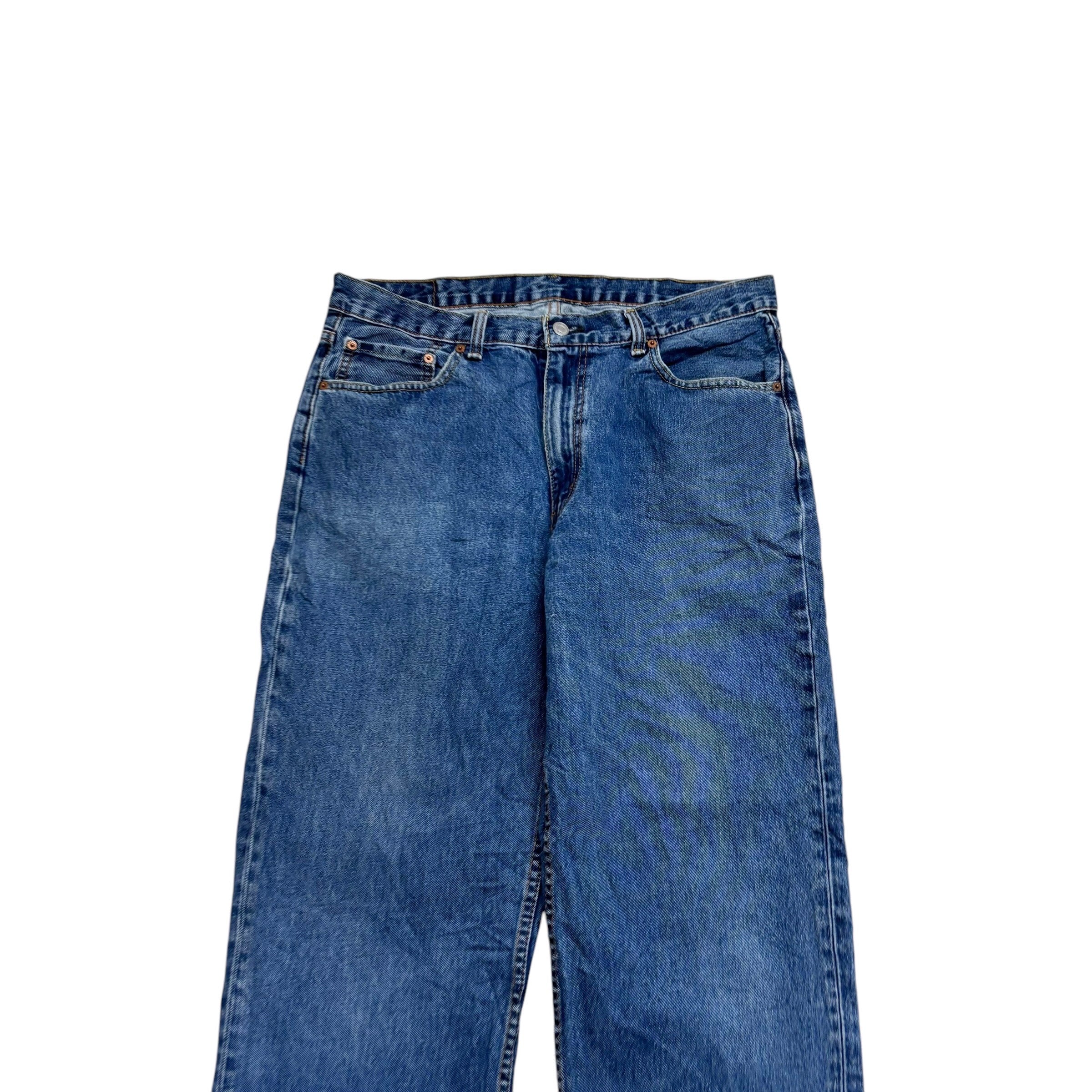 Levis 550 Jeans W36 L34 Mens Mid Blue Baggy Relaxed Straight Fit Denim (E)