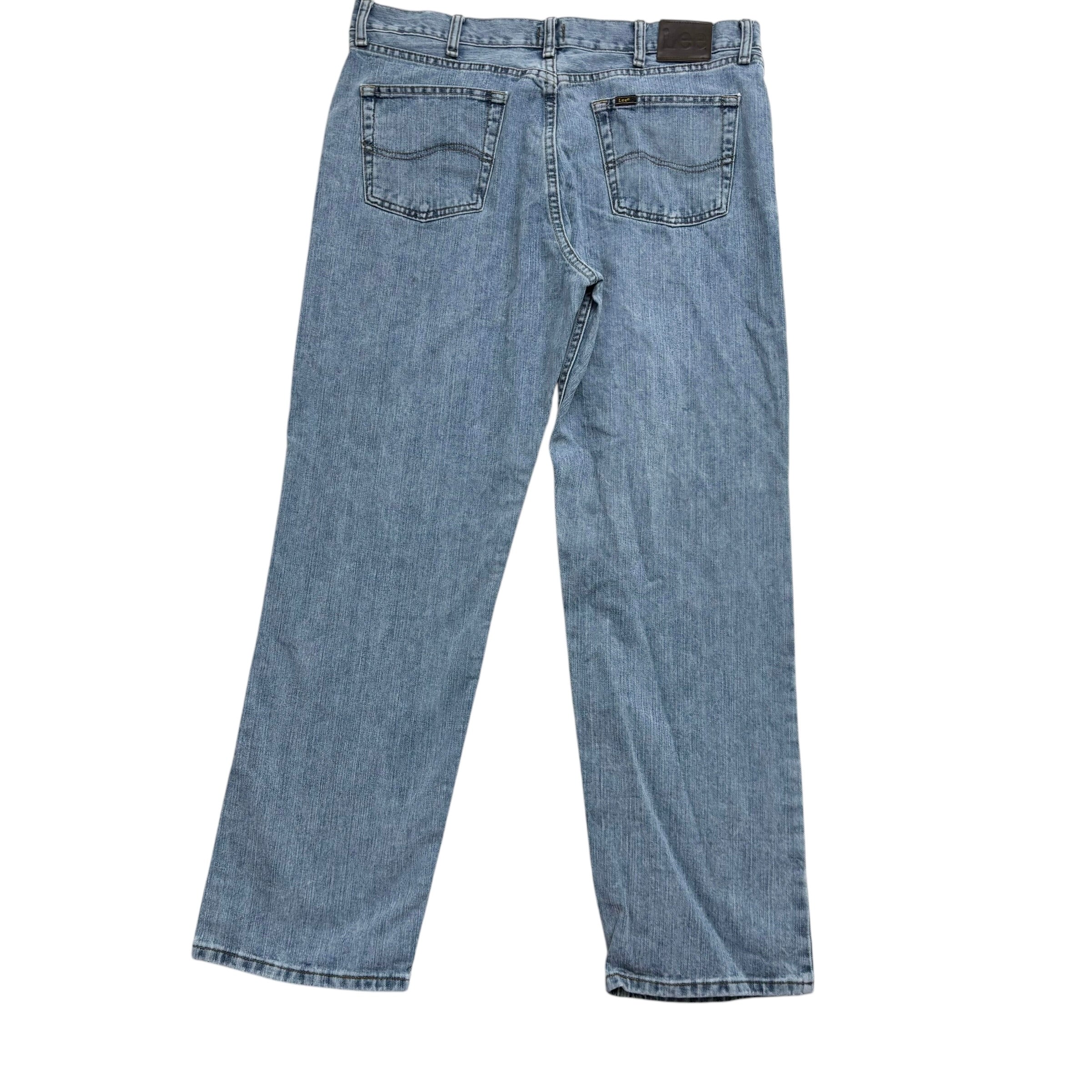 Lee Jeans W38 L32 Mens Light Blue Baggy Relaxed Straight Fit Denim