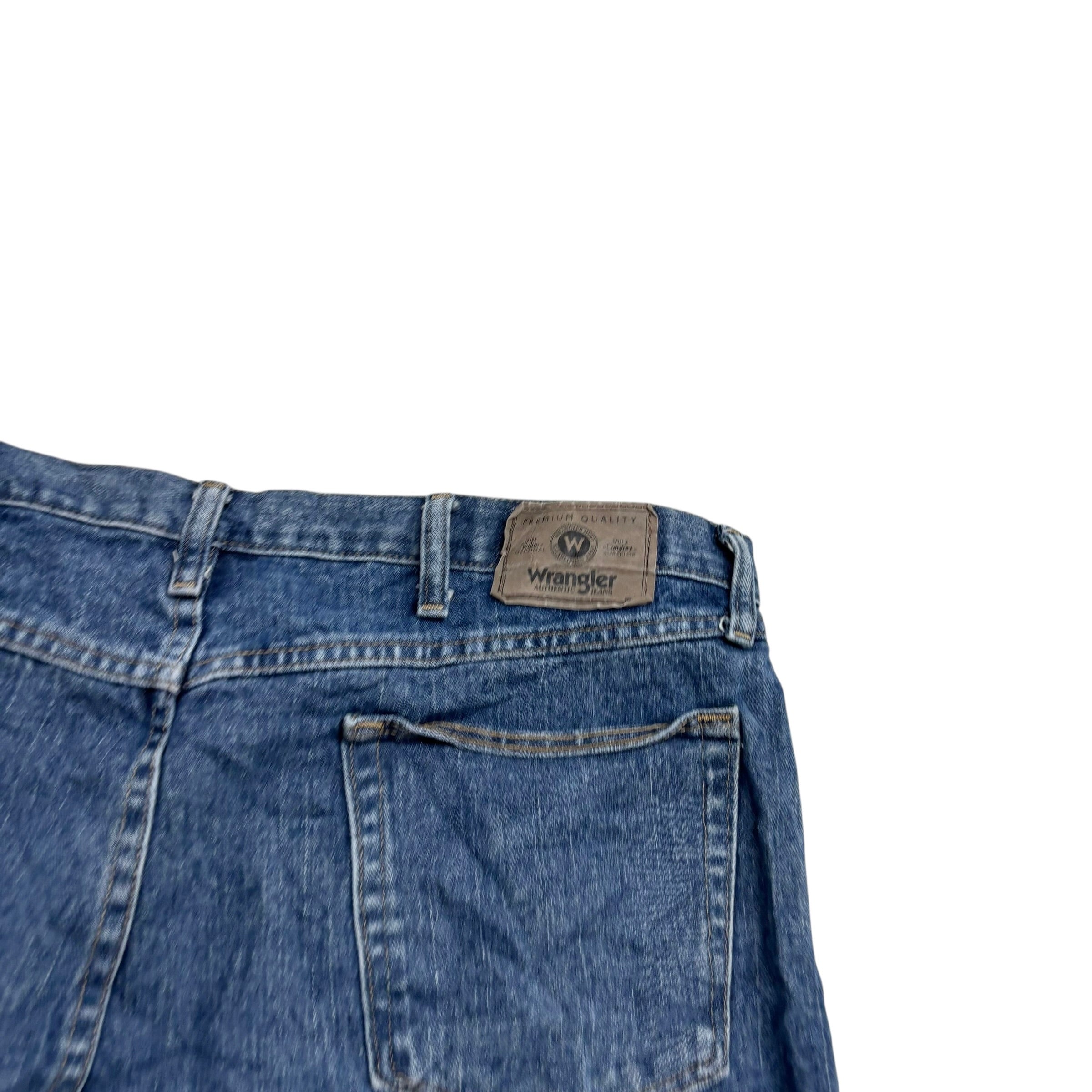 Wrangler Jeans W40 L32 Mens Mid Blue Relaxed Straight Fit Denim