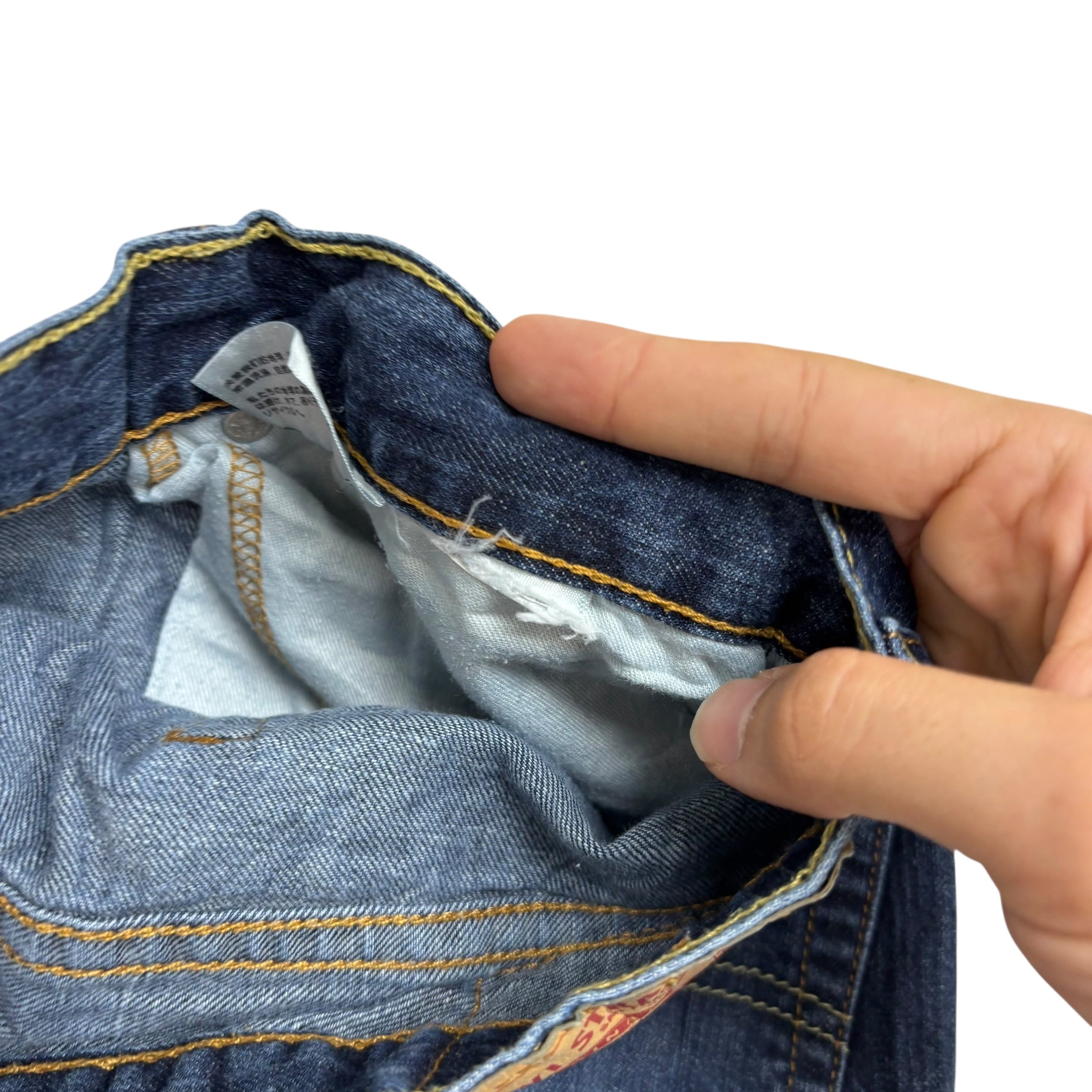 Levis 514 Jeans W34 L34 Mens Dark Blue Regular Straight Fit Denim (E)