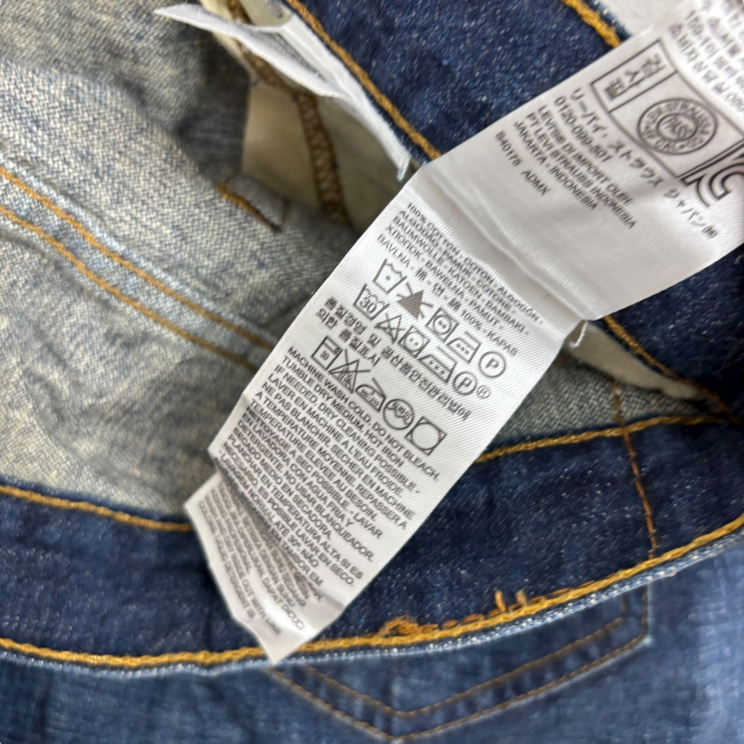 Levis 569 Jeans W34 L32 Mens Dark Blue Baggy Relaxed Straight Fit Denim (E)