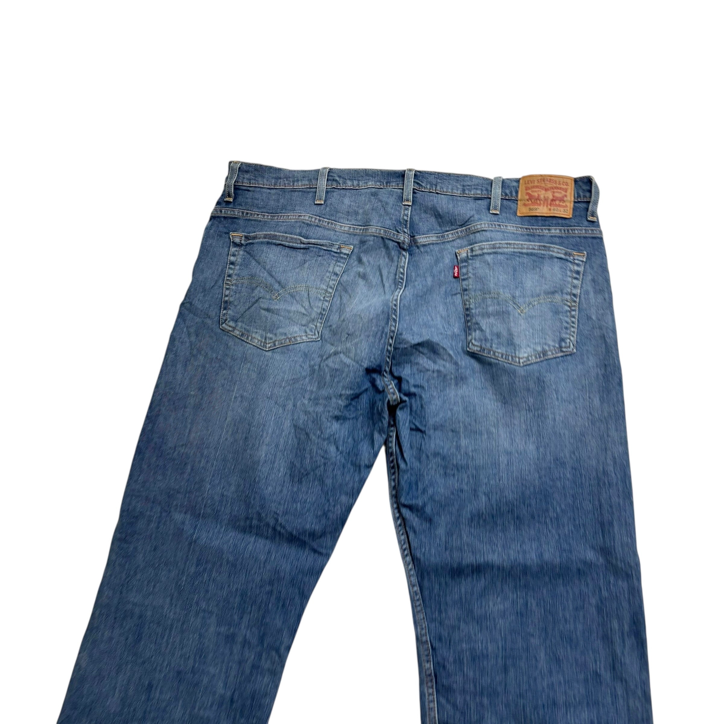 Levis 569 Jeans W42 L30 Mens Mid Blue Baggy Relaxed Straight Fit Stretch Denim