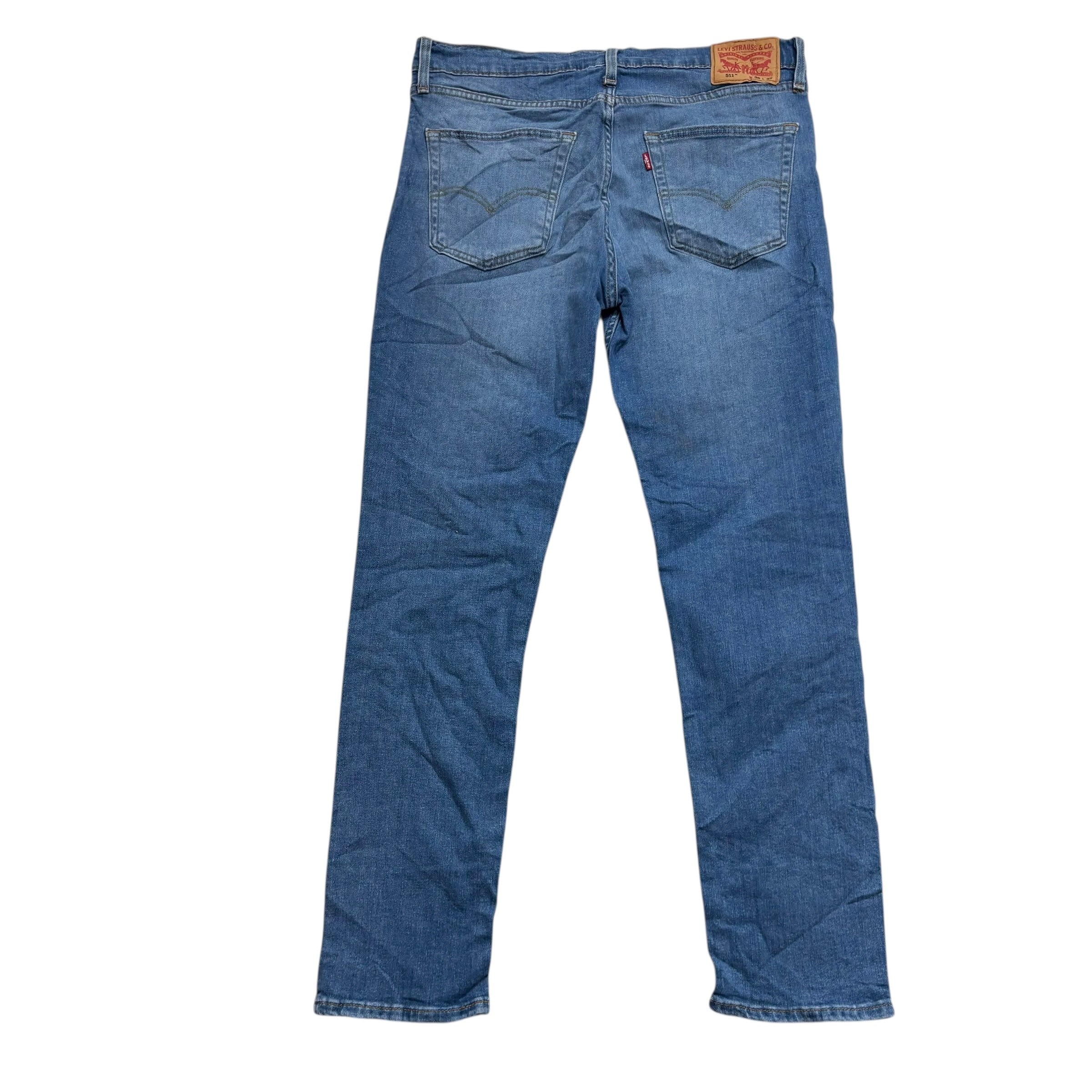 Levis 511 Jeans W36 L32 Mens Mid Blue Slim Fit Stretch Denim (E)