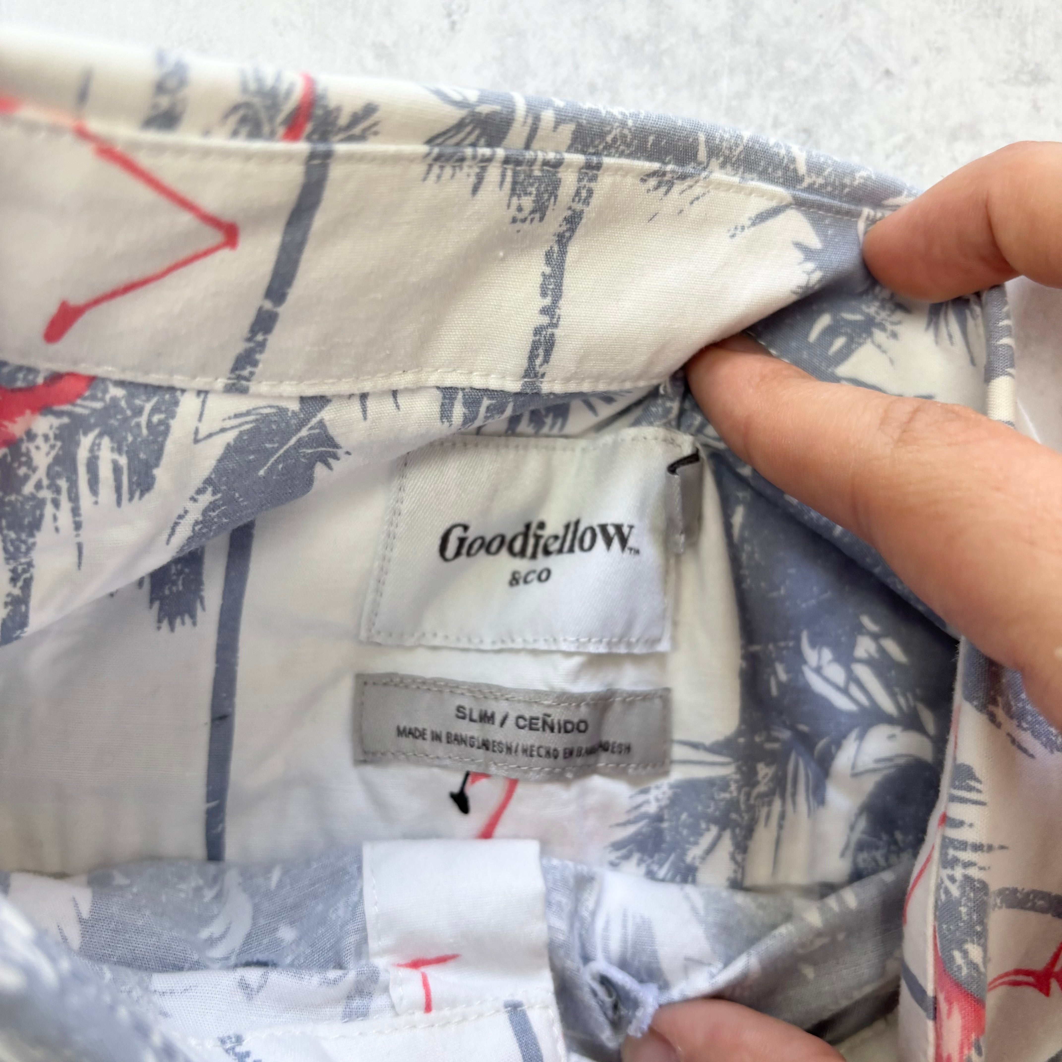 Hawaiian Shirt Mens XXL White Floral Aloha Short Sleeve Cotton Slim Fit (E)