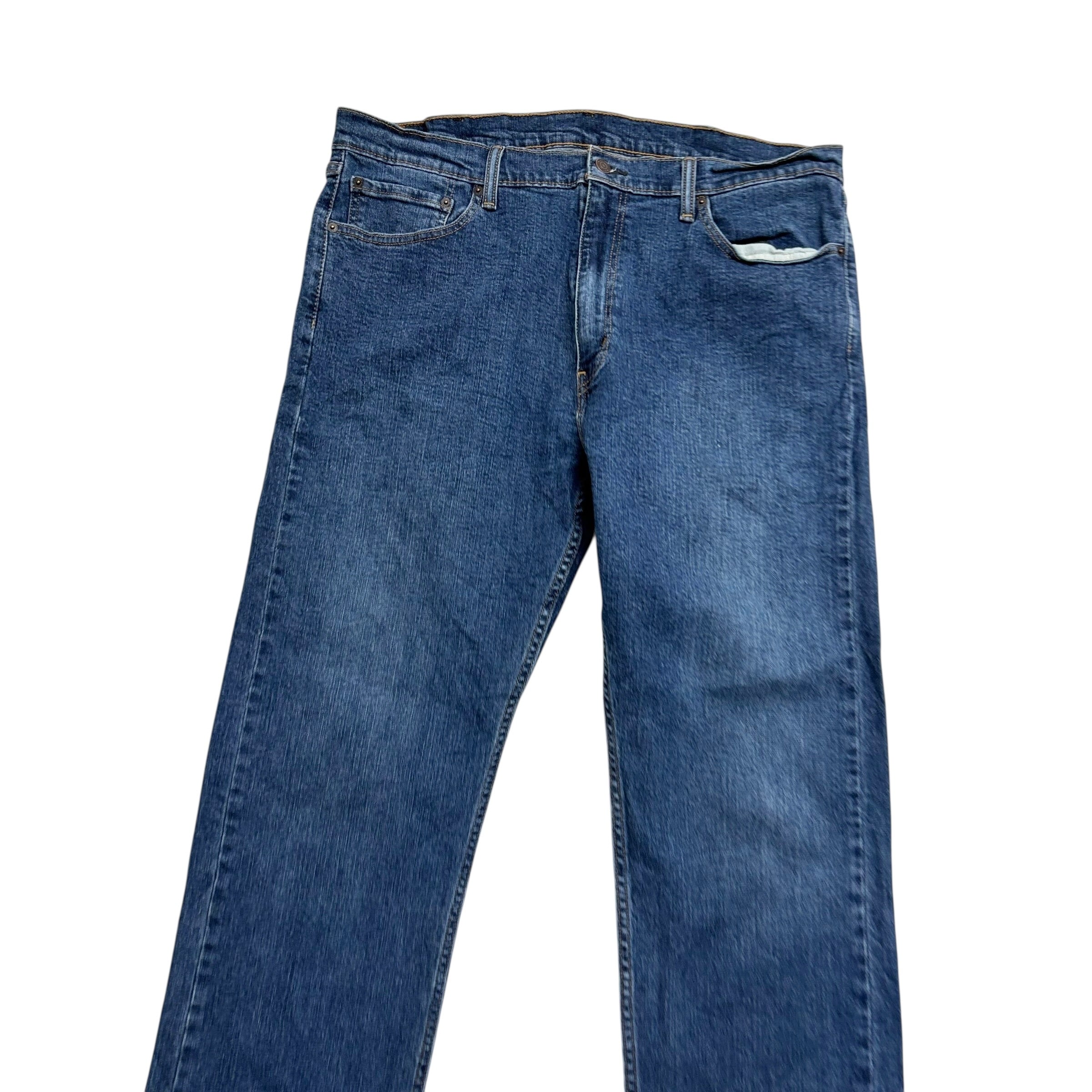 Levis 505 Jeans W40 L30 Mens Mid Blue Regular Straight Fit Stretch Denim (E)