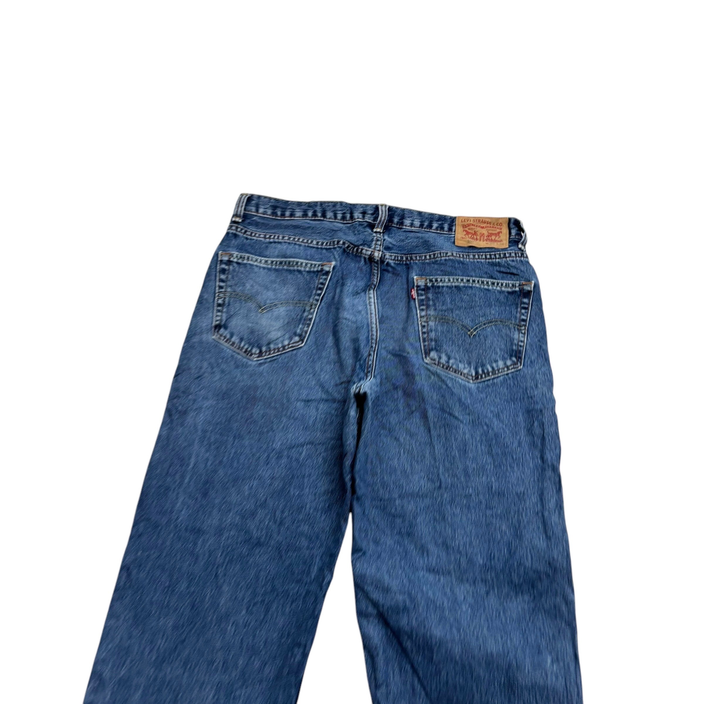 Levis 550 Jeans W36 L34 Mens Mid Blue Baggy Relaxed Straight Fit Denim (E)