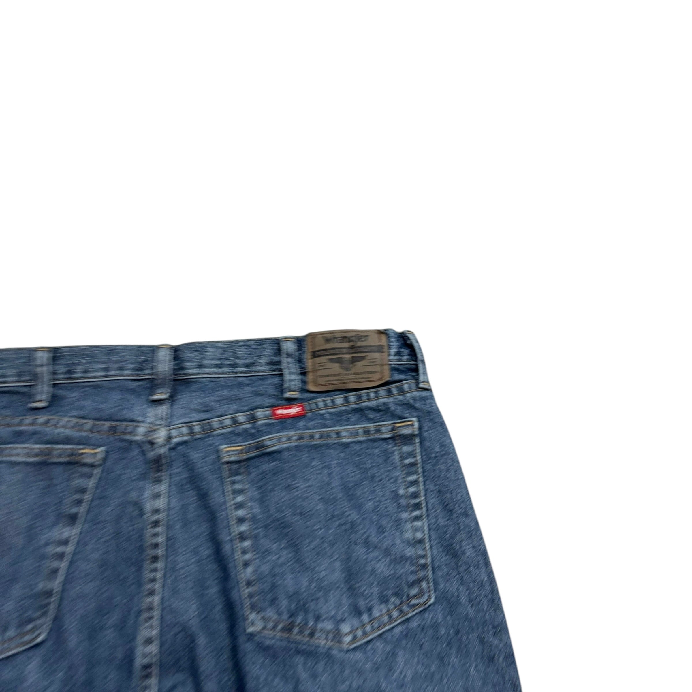 Wrangler Jeans W36 L30 Mens Mid Blue Regular Straight Fit Denim (E)