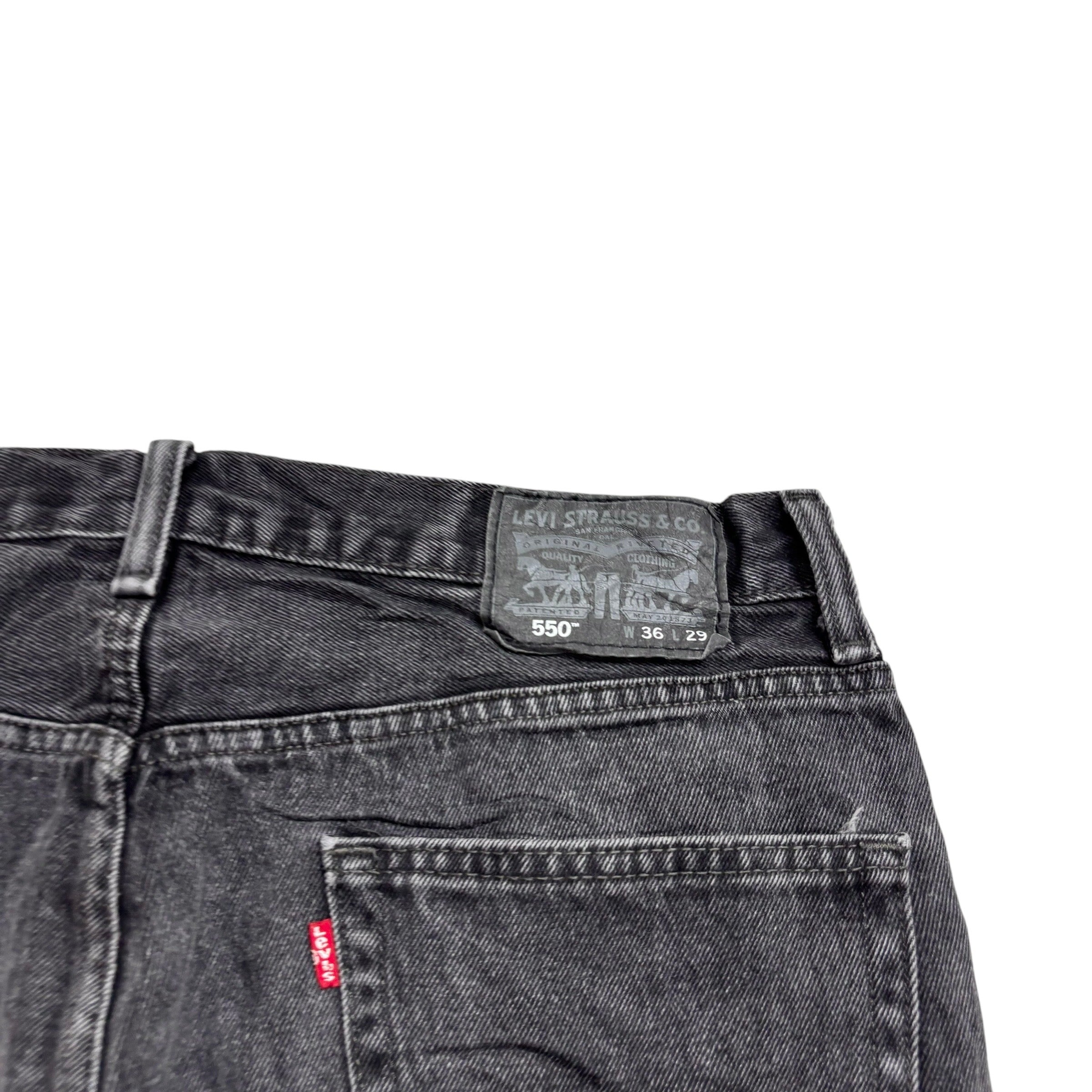 Levis 550 Jeans W36 L28 Mens Black Baggy Relaxed Straight Fit Vintage Denim