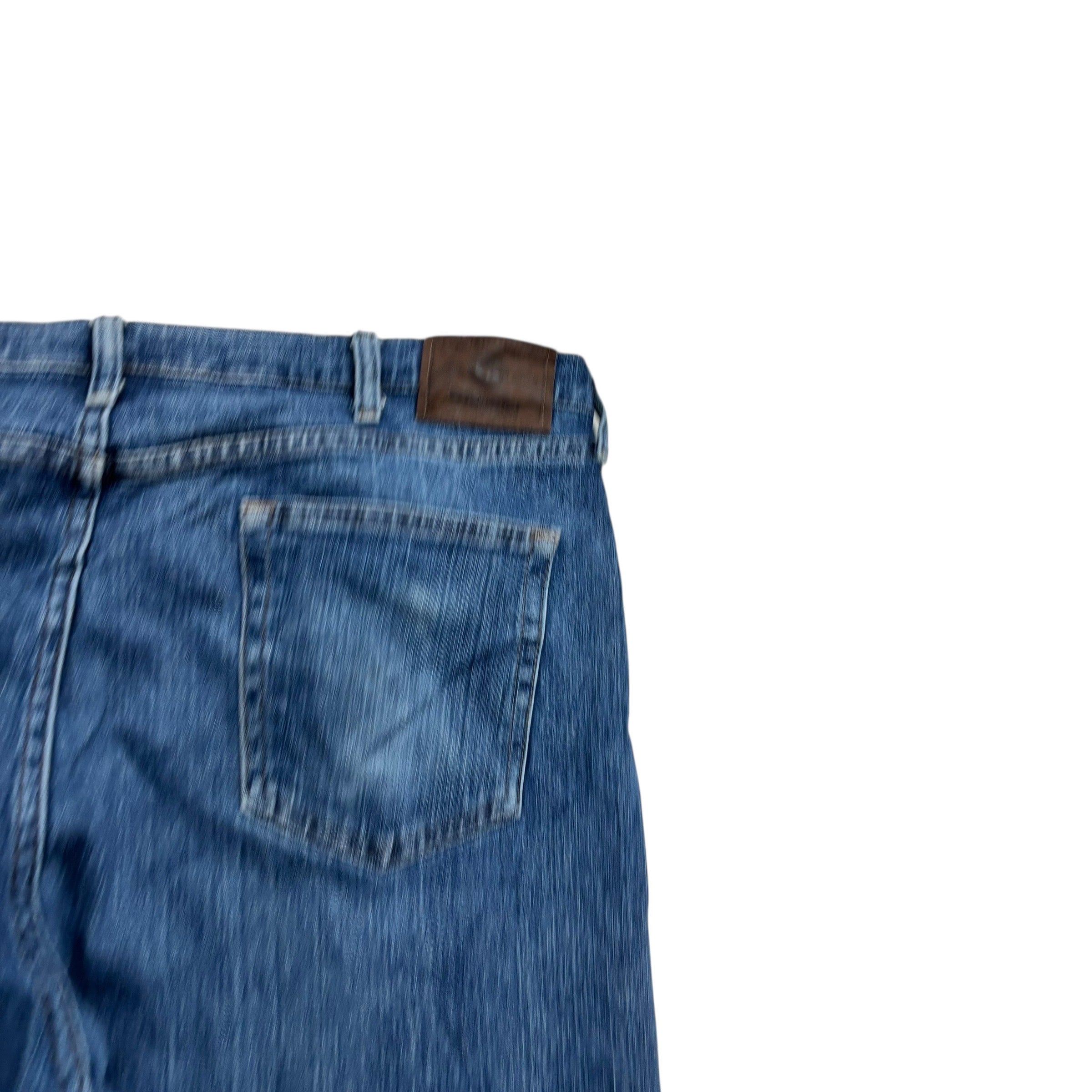 Wrangler Jeans W40 L26 Mens Mid Blue Regular Straight Fit Stretch Denim