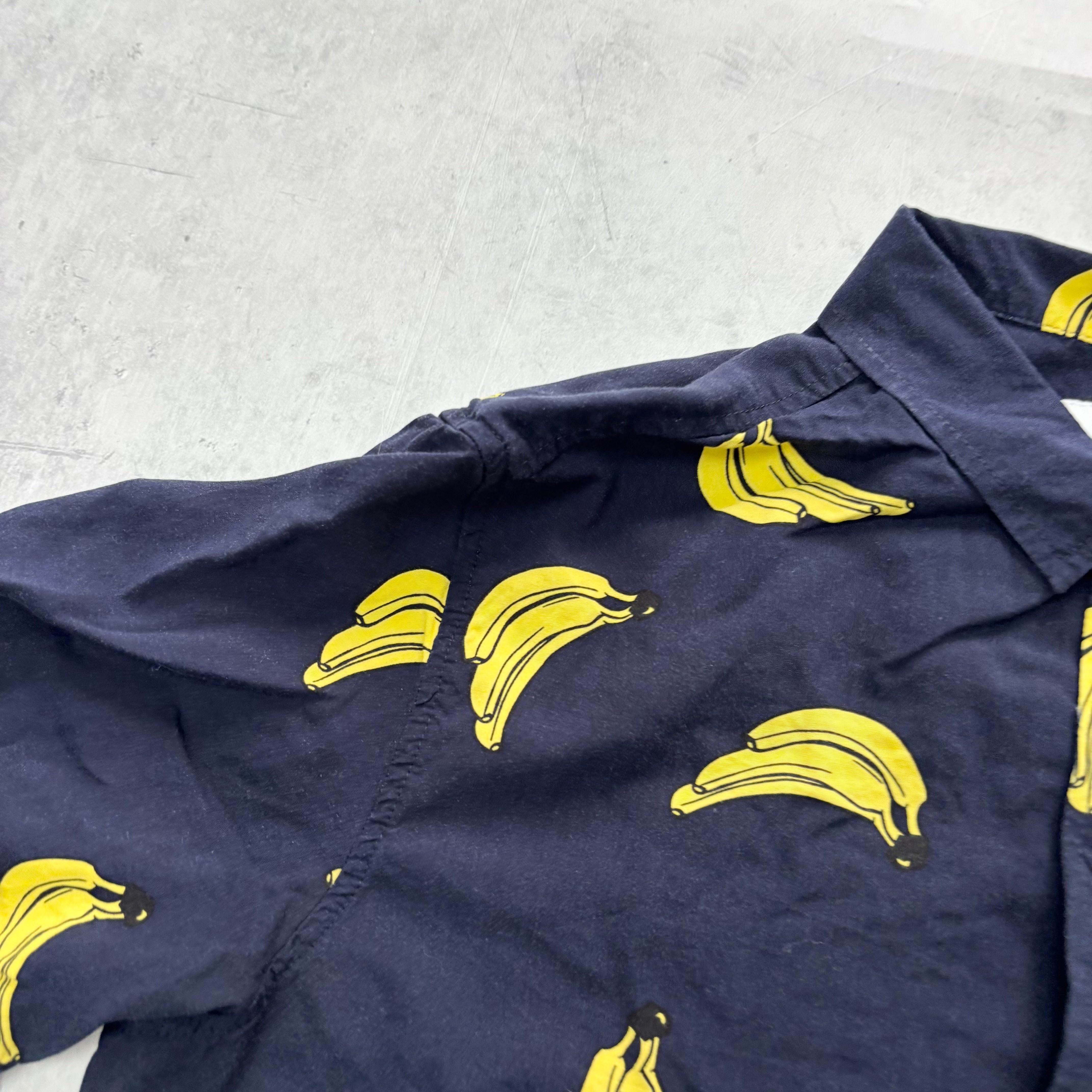 Goodfellow Shirt Mens Medium Navy Short Sleeve Rayon (E)