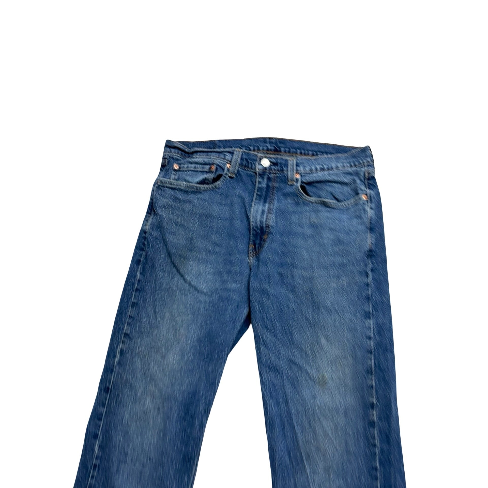 Levis 505 Jeans W34 L31 Mens Mid Blue Regular Straight Fit Stretch Denim (F)