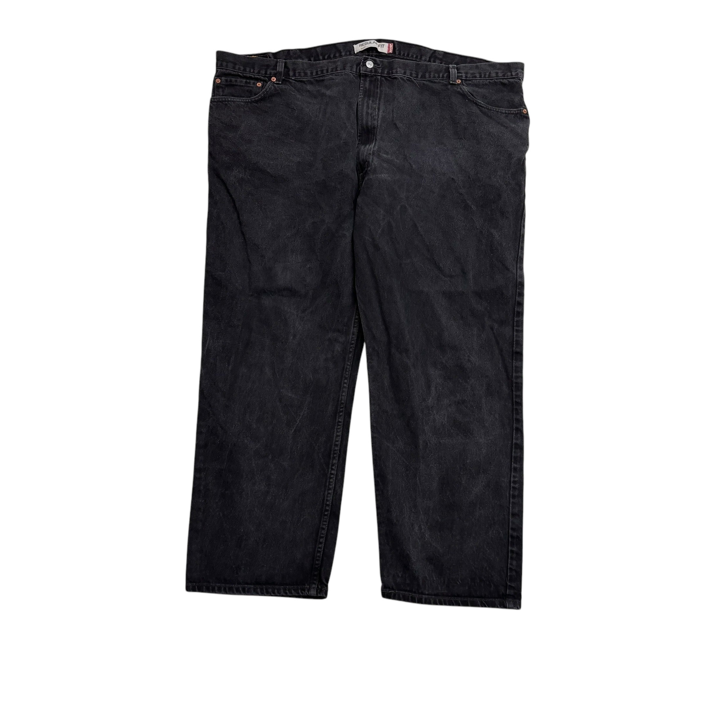 Levis 505 Jeans W54 L32 Mens Black Regular Straight Fit Vintage Denim (E)