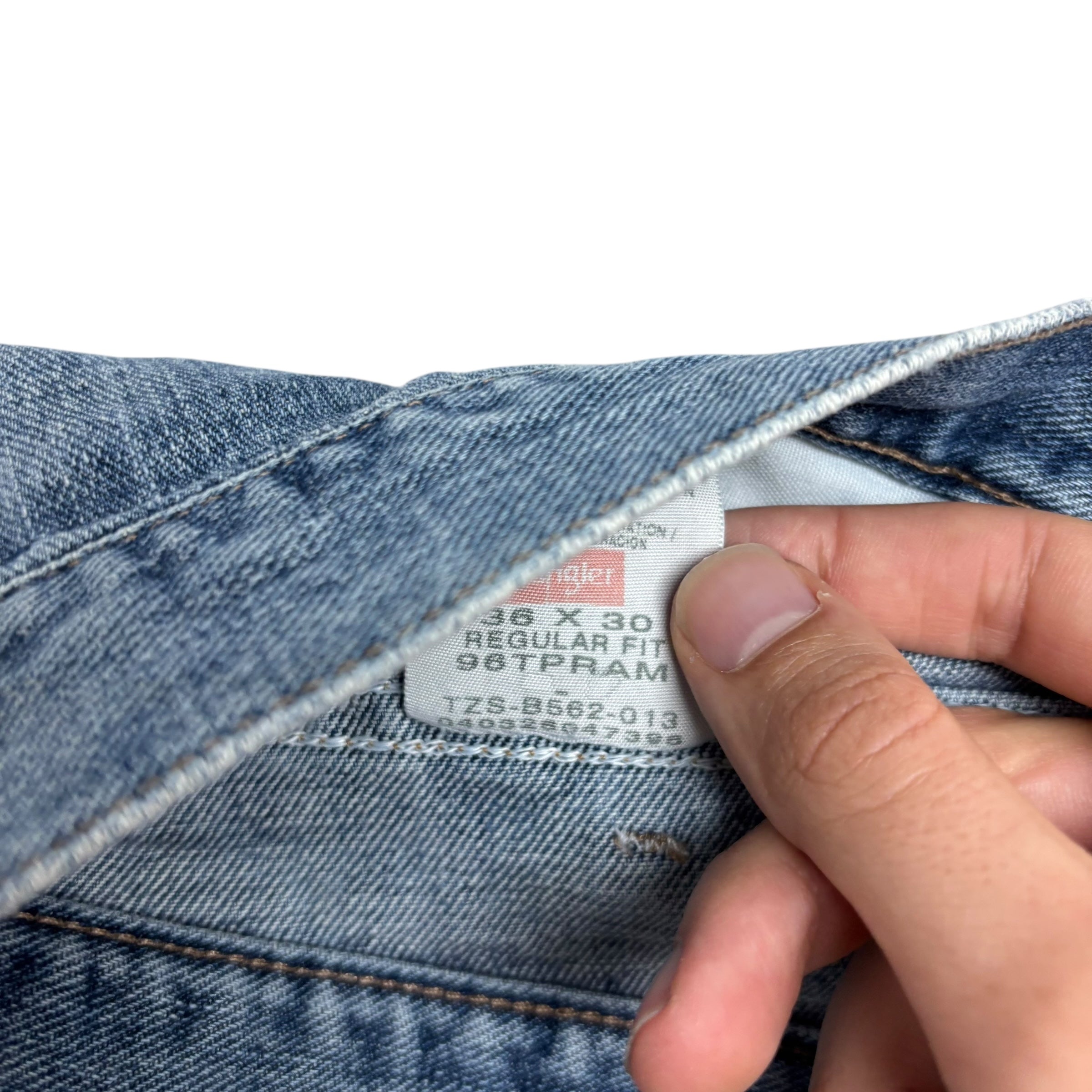 Wrangler Jeans W36 L30 Mens Mid Blue Regular Straight Fit Denim (F)