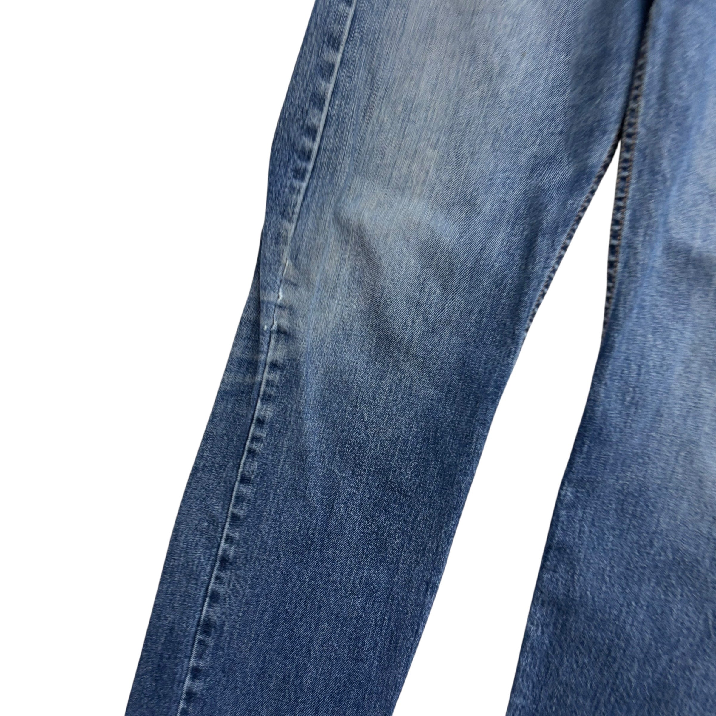 Levis 505 Jeans W34 L36 Mens Mid Blue Regular Straight Fit Stretch Denim (F)