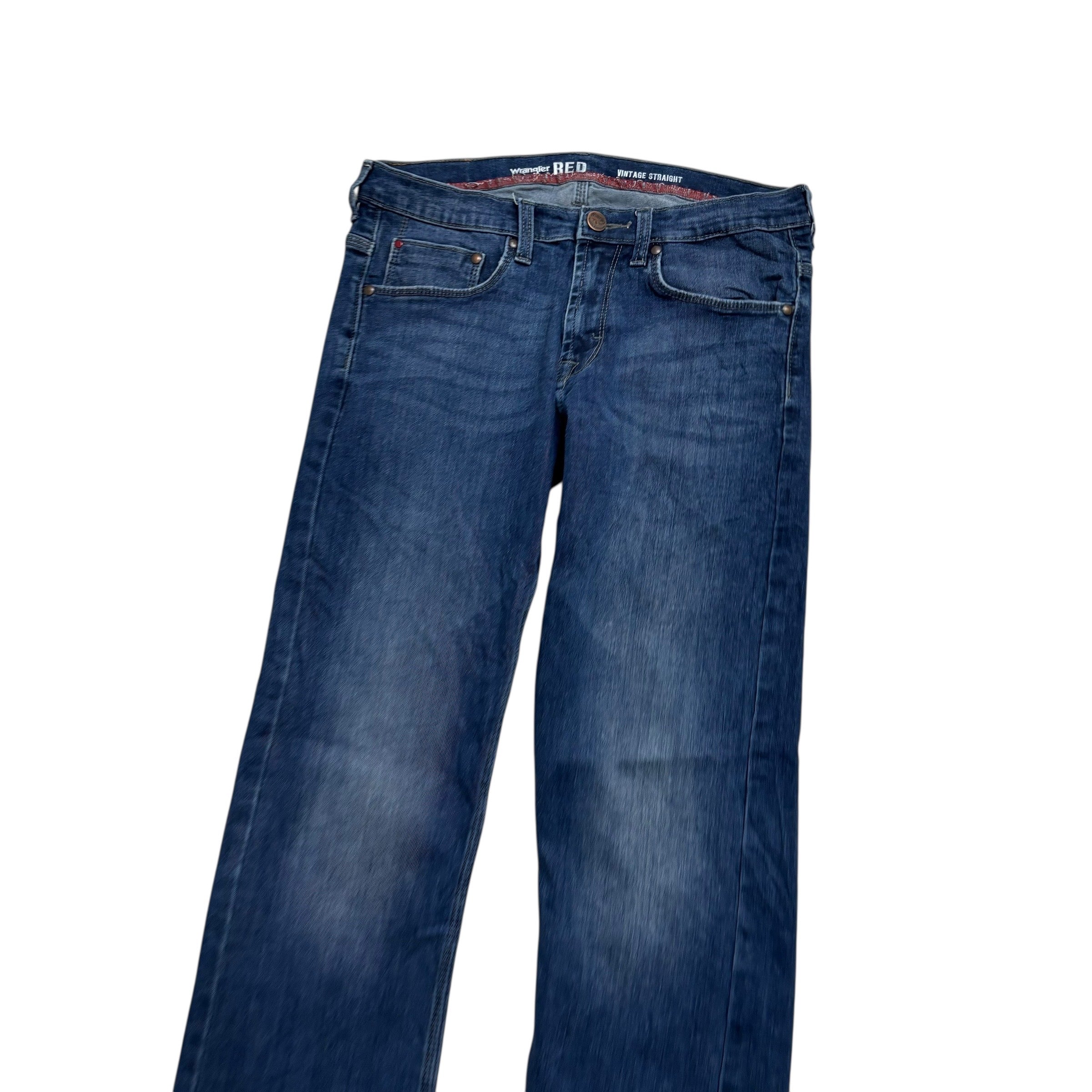 Wrangler Jeans W30 L30 Mens Dark Blue Regular Straight Fit Stretch Denim (E)