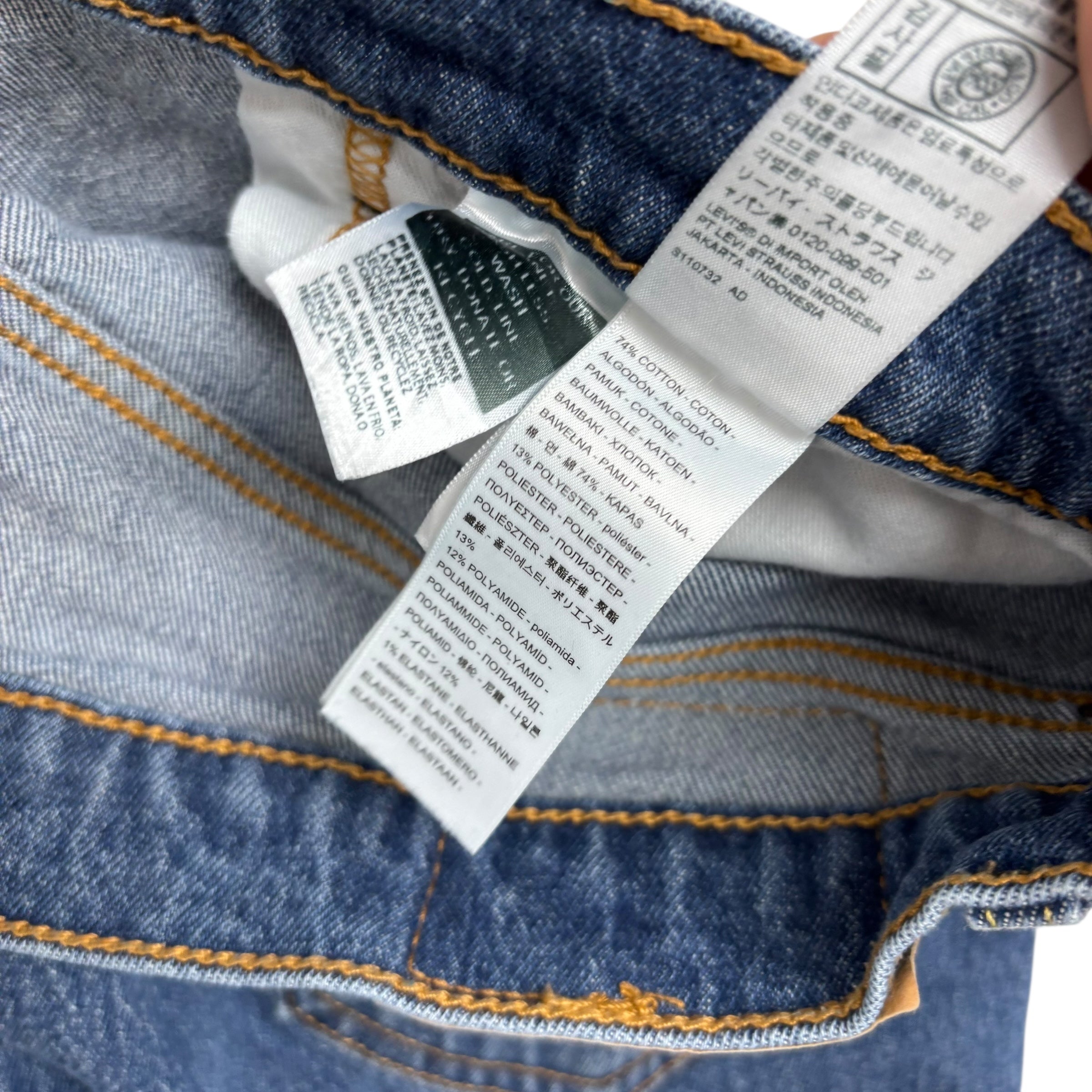 Levis 512 Jeans W36 L29 Mens Mid Blue Slim Tapered Fit Stretch Denim (E)