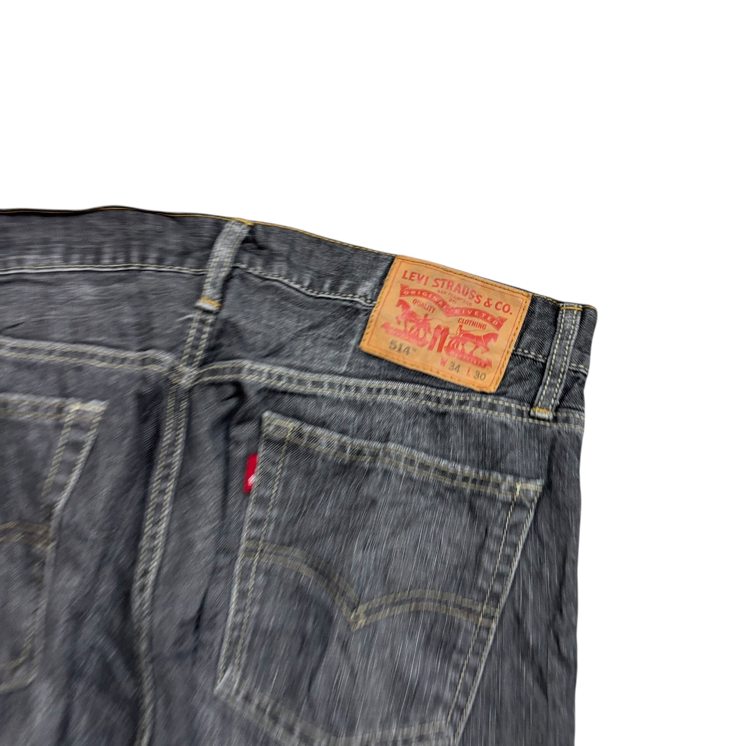 Levis 514 Jeans W34 L29 Mens Grey Regular Straight Fit Denim (E)