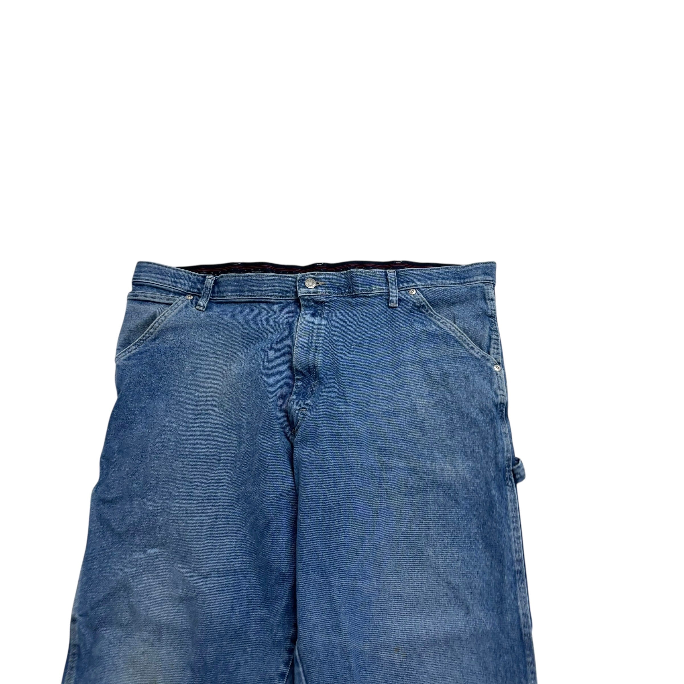 Wrangler Carpenter Jeans W40 L29 Mens Mid Blue Relaxed Straight Fit Stretch (F)