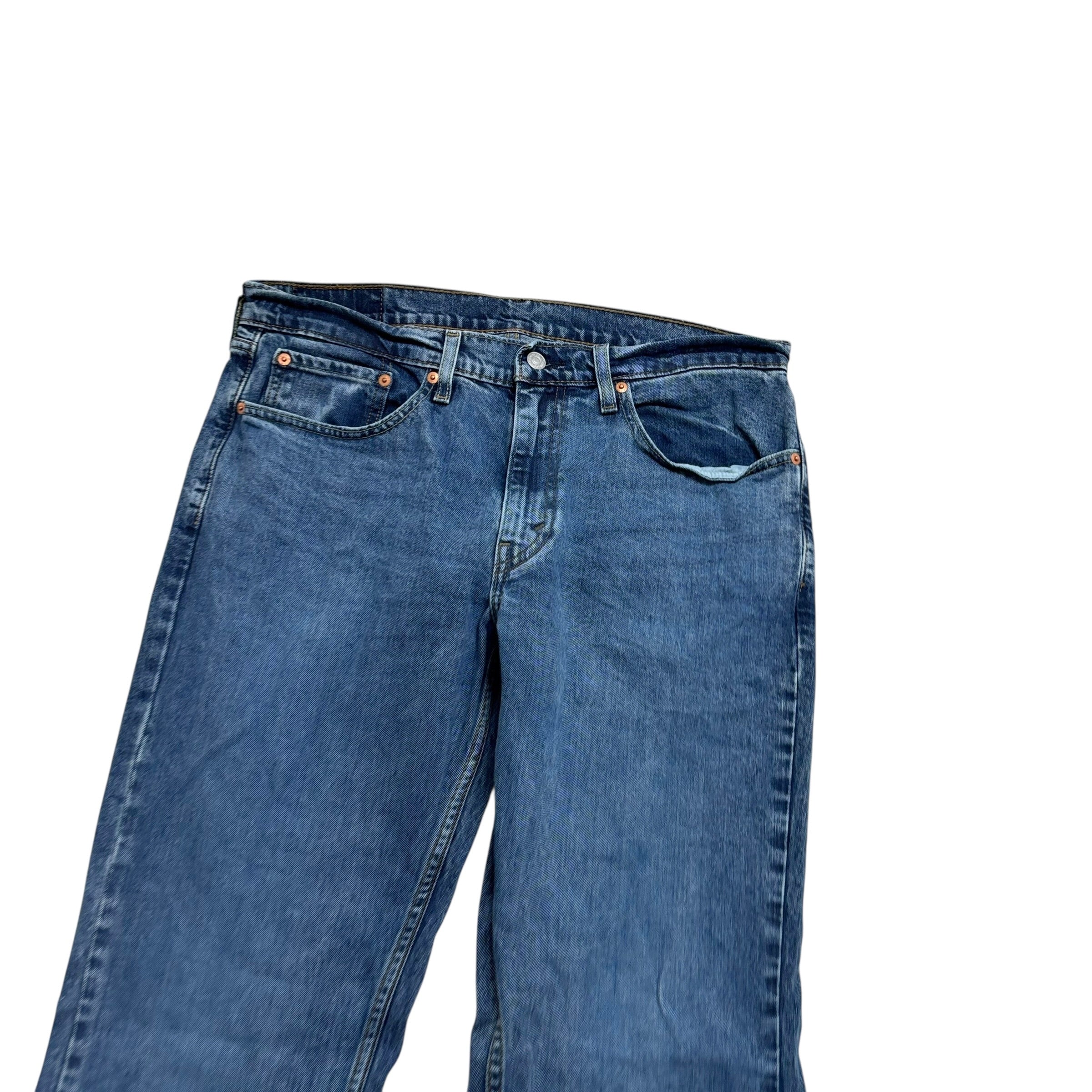 Levis 559 Jeans W33 L32 Mens Mid Blue Relaxed Straight Fit Stretch Denim (E)