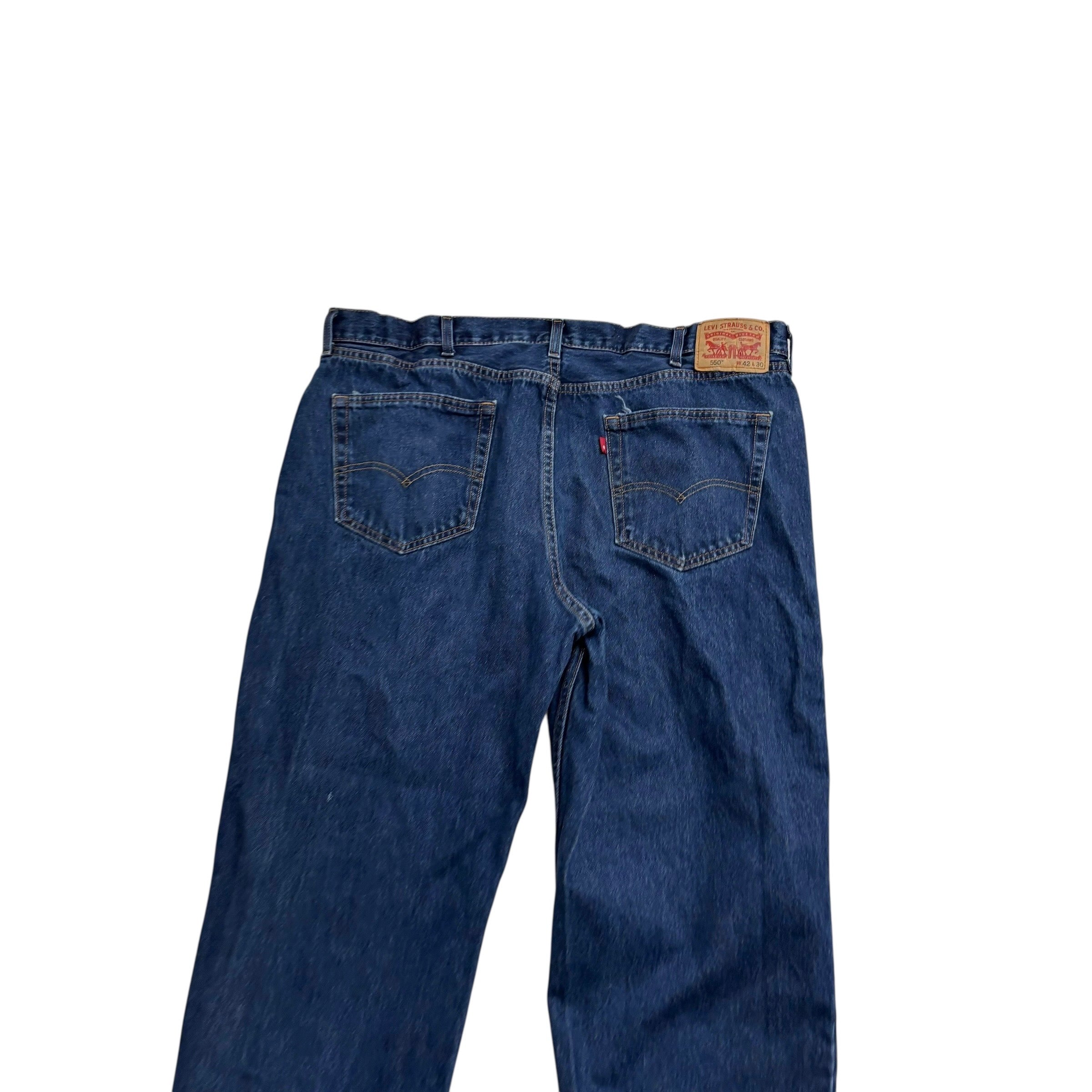 Levis 550 Jeans W42 L29 Mens Mid Blue Baggy Relaxed Straight Fit Denim