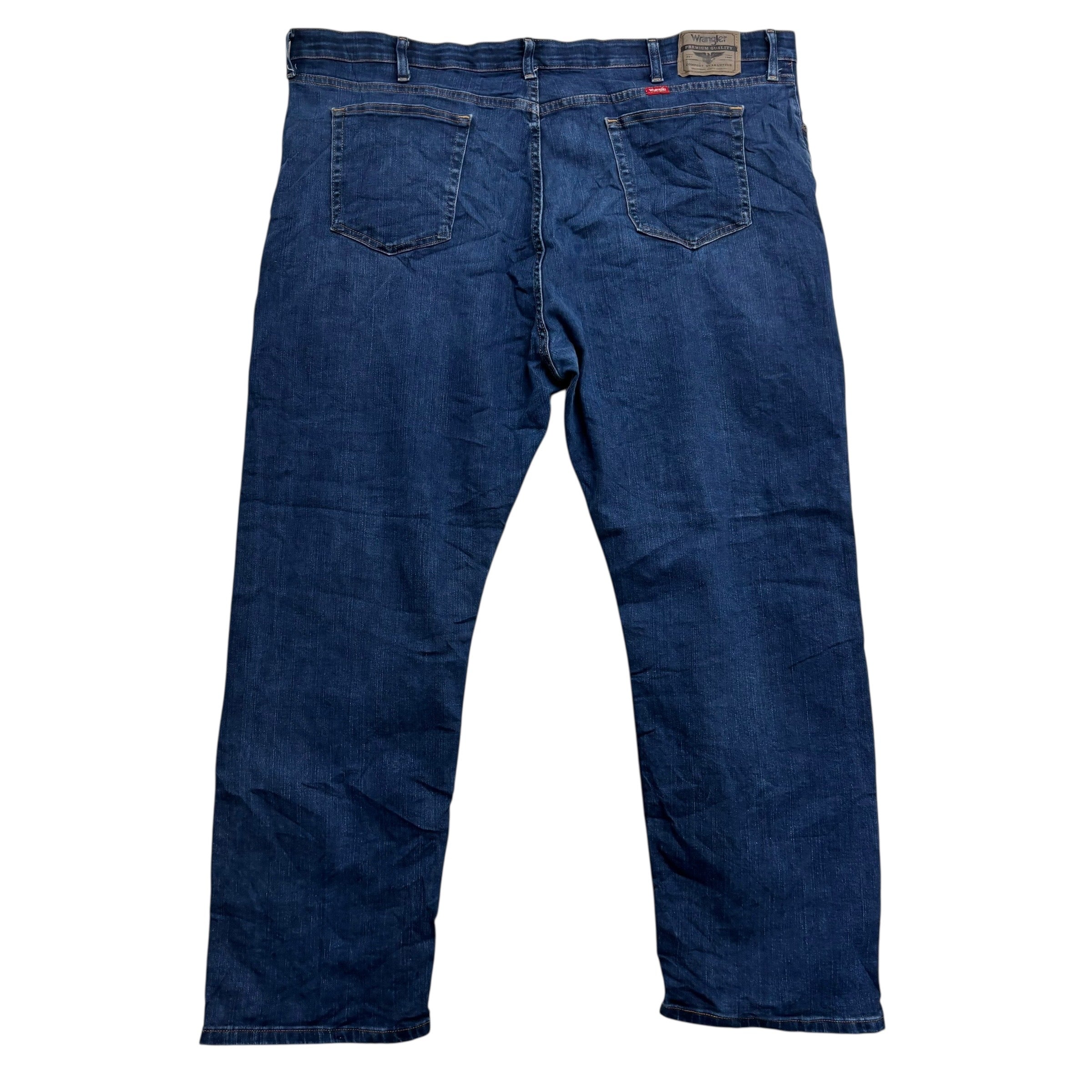 Wrangler Jeans W46 L30 Mens Dark Blue Regular Straight Fit Stretch Denim (E)