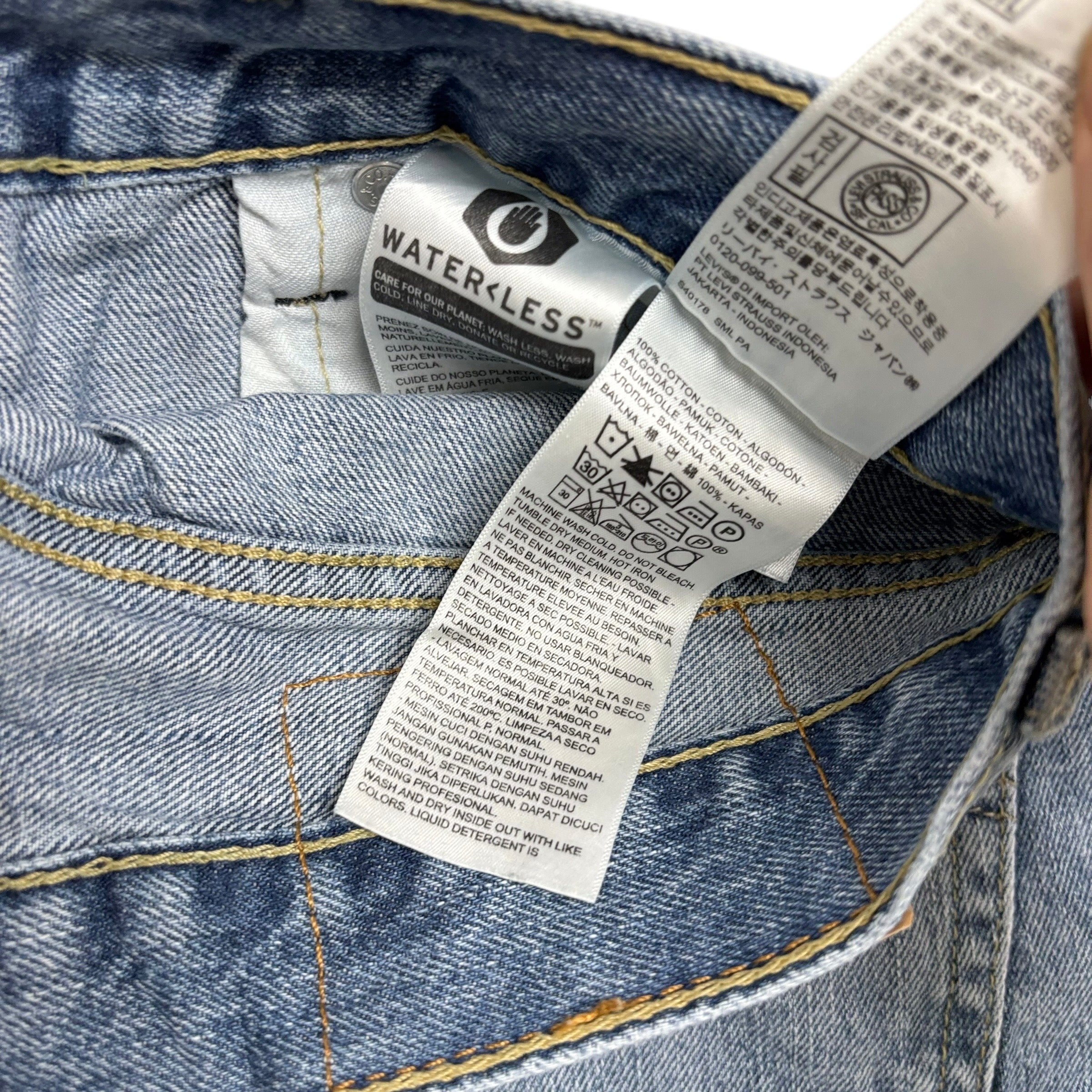 Levis 505 Jeans W28 L31 Mens Light Blue Regular Straight Fit Denim (E)