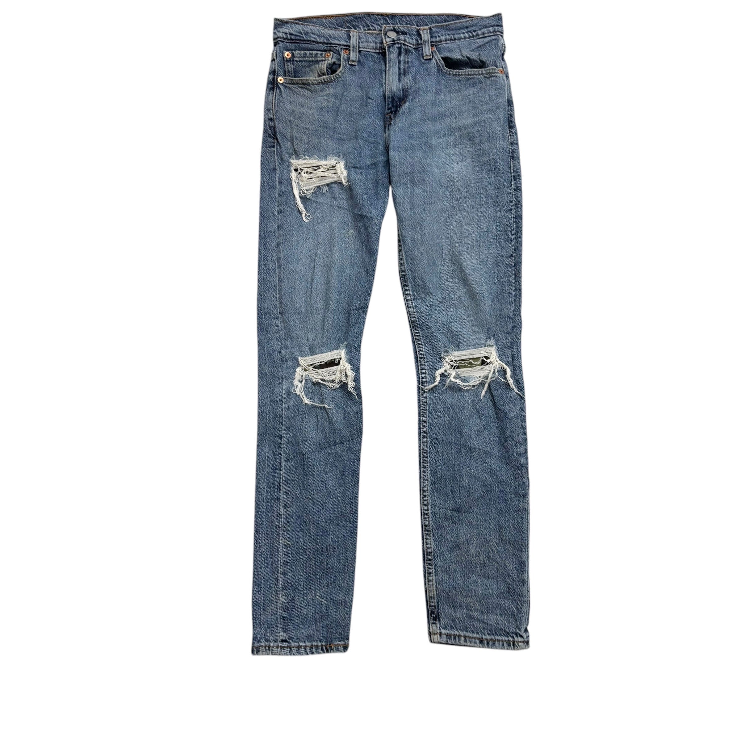 Levis 512 Jeans W29 L32 Mens Mid Blue Slim Taper Fit Distressed Stretch