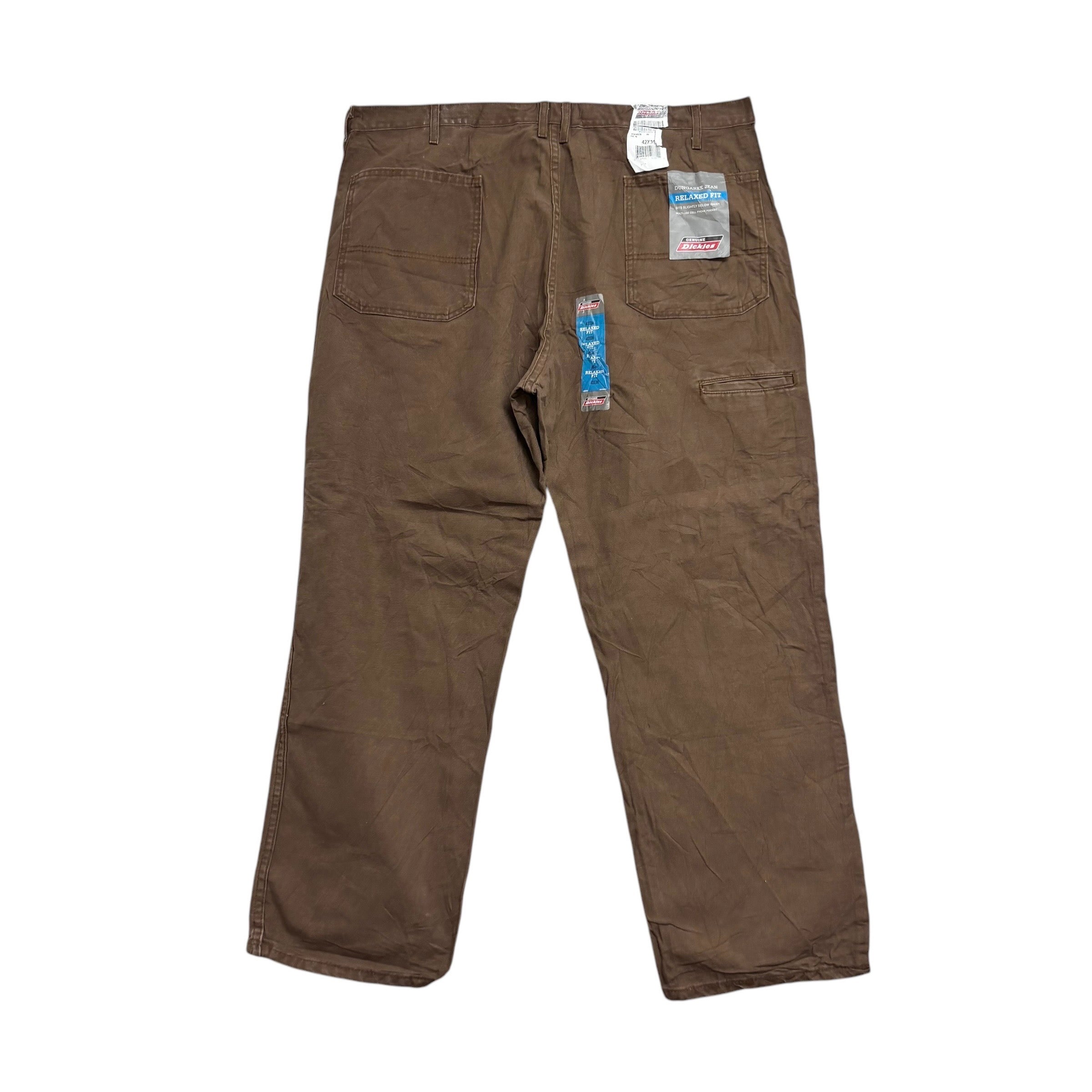 Dickies Carpenter Pants W42 L30 Mens Brown Relaxed Straight Fit Trousers Jeans