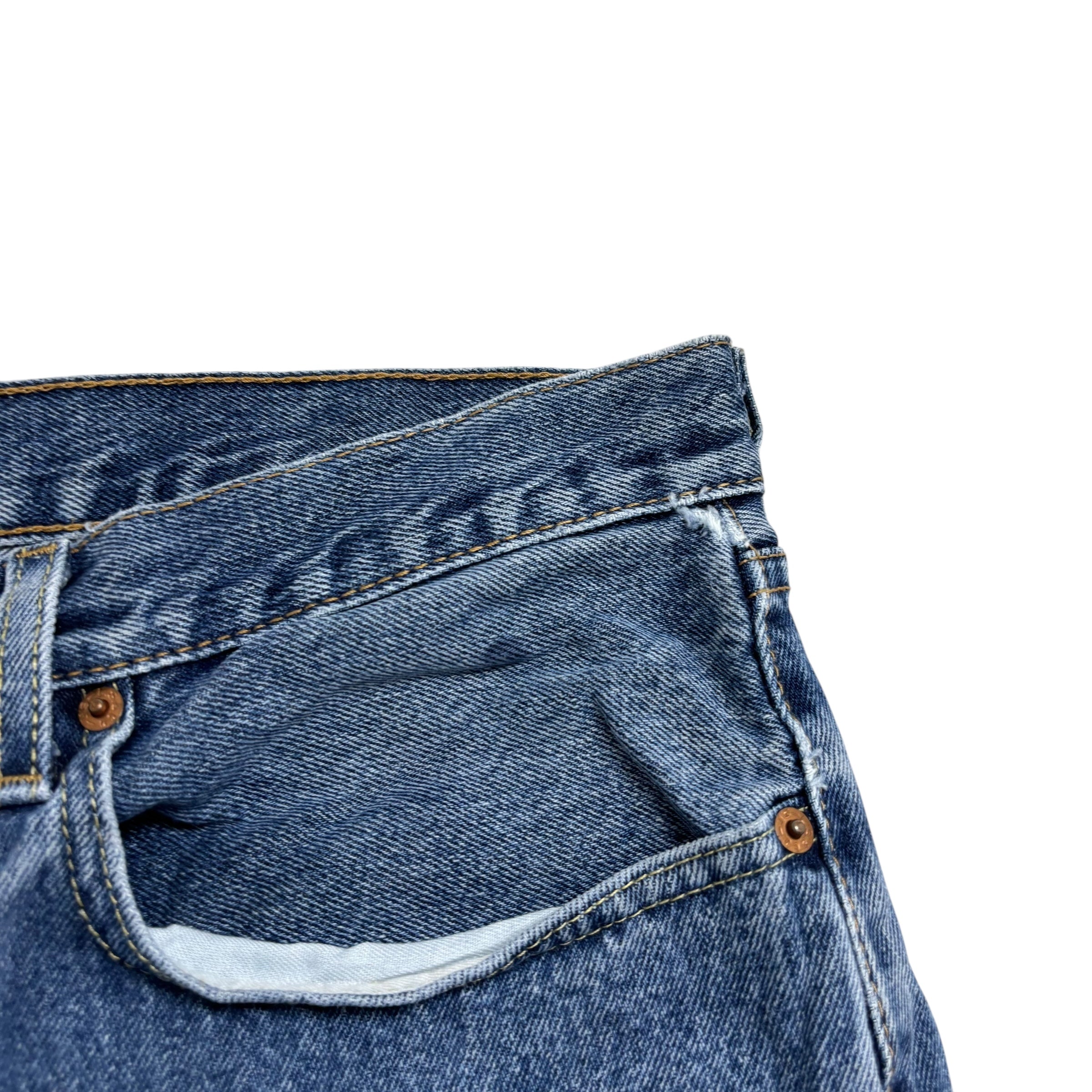 Levis 550 Jeans W36 L32 Mens Mid Blue Baggy Relaxed Straight Fit Denim (E)