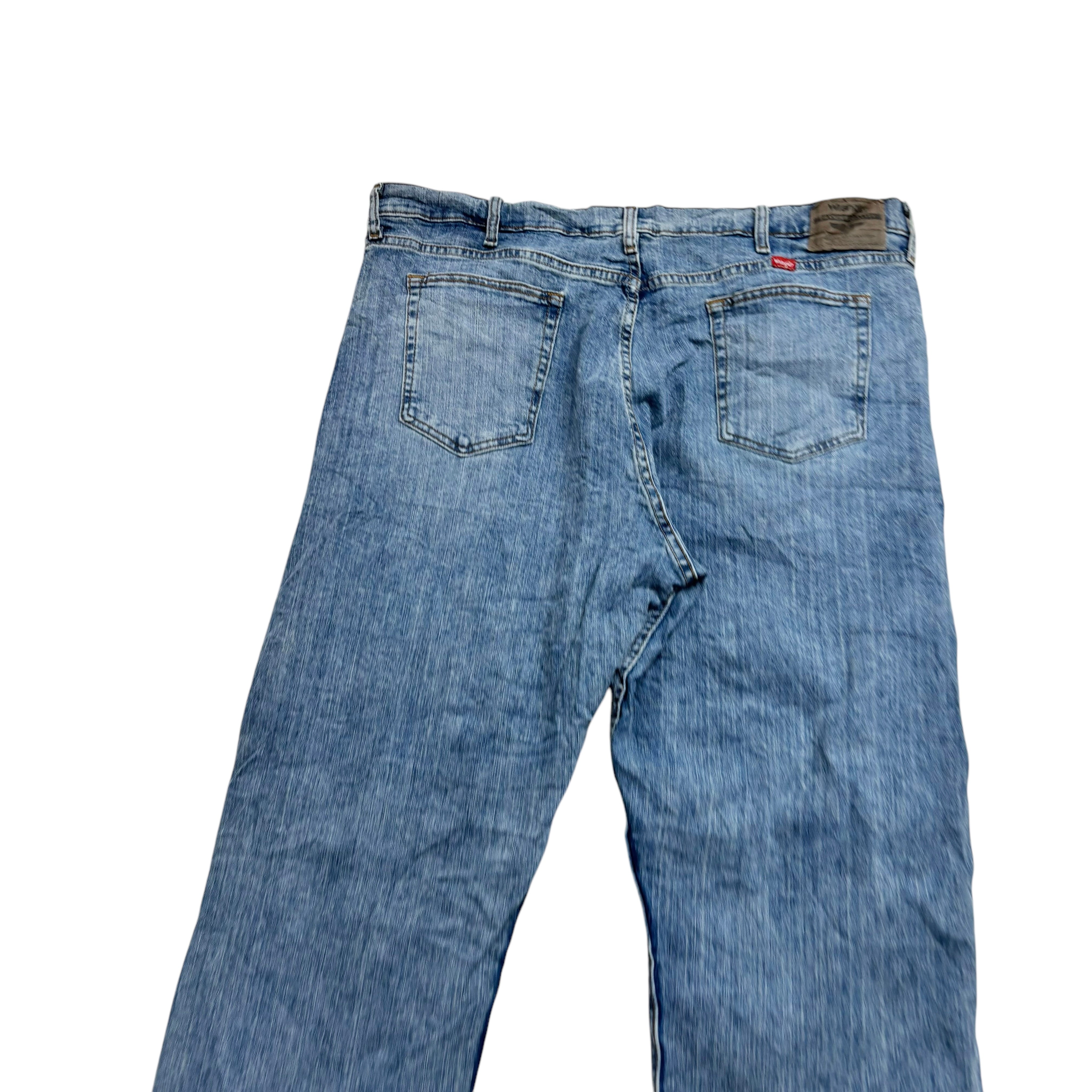 Wrangler Jeans W40 L32 Mens Mid Blue Relaxed Straight Fit Stretch Denim (E)