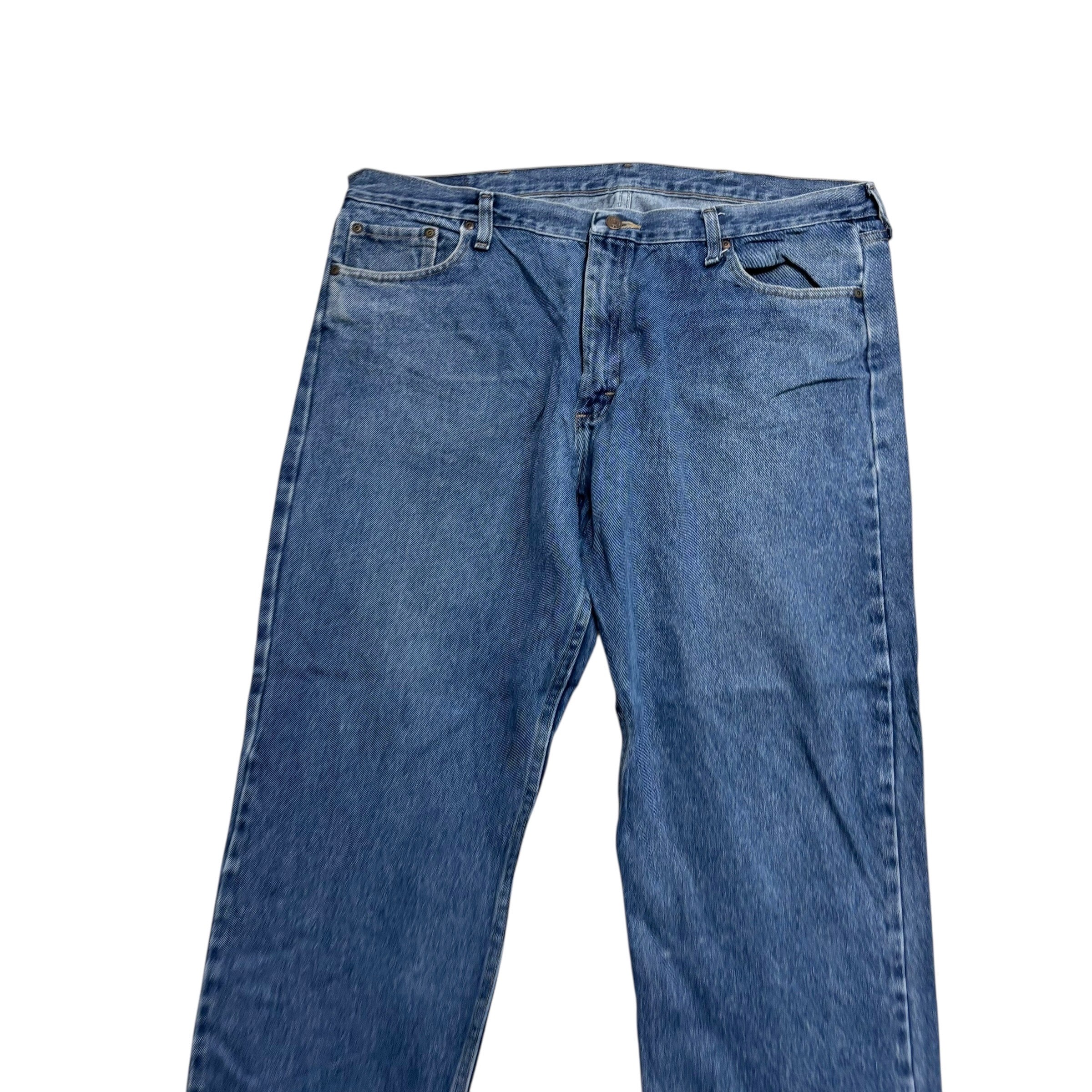 Wrangler Jeans W40 L29 Mens Mid Blue Relaxed Straight Fit Denim (F)