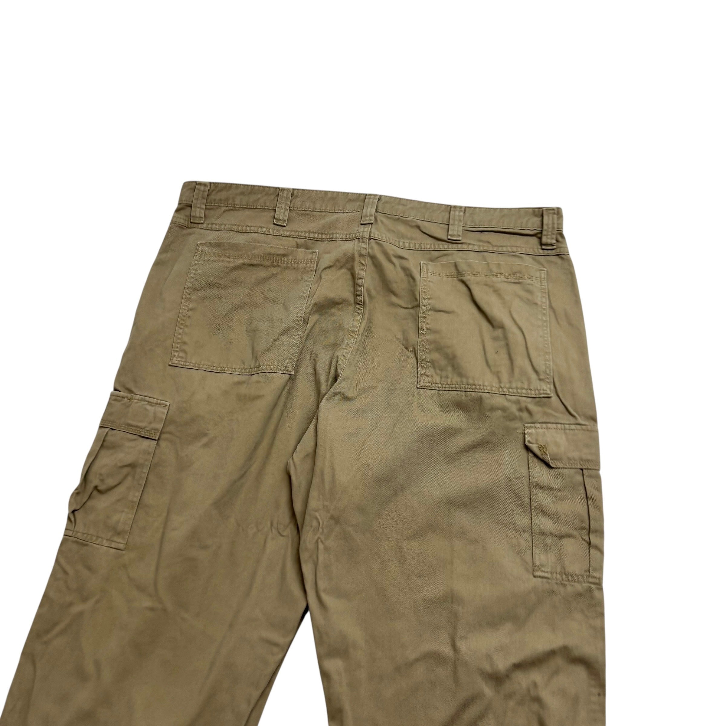Wrangler Cargo Pants W44 L30 Mens Tan Relaxed Straight Fit Trousers (E)