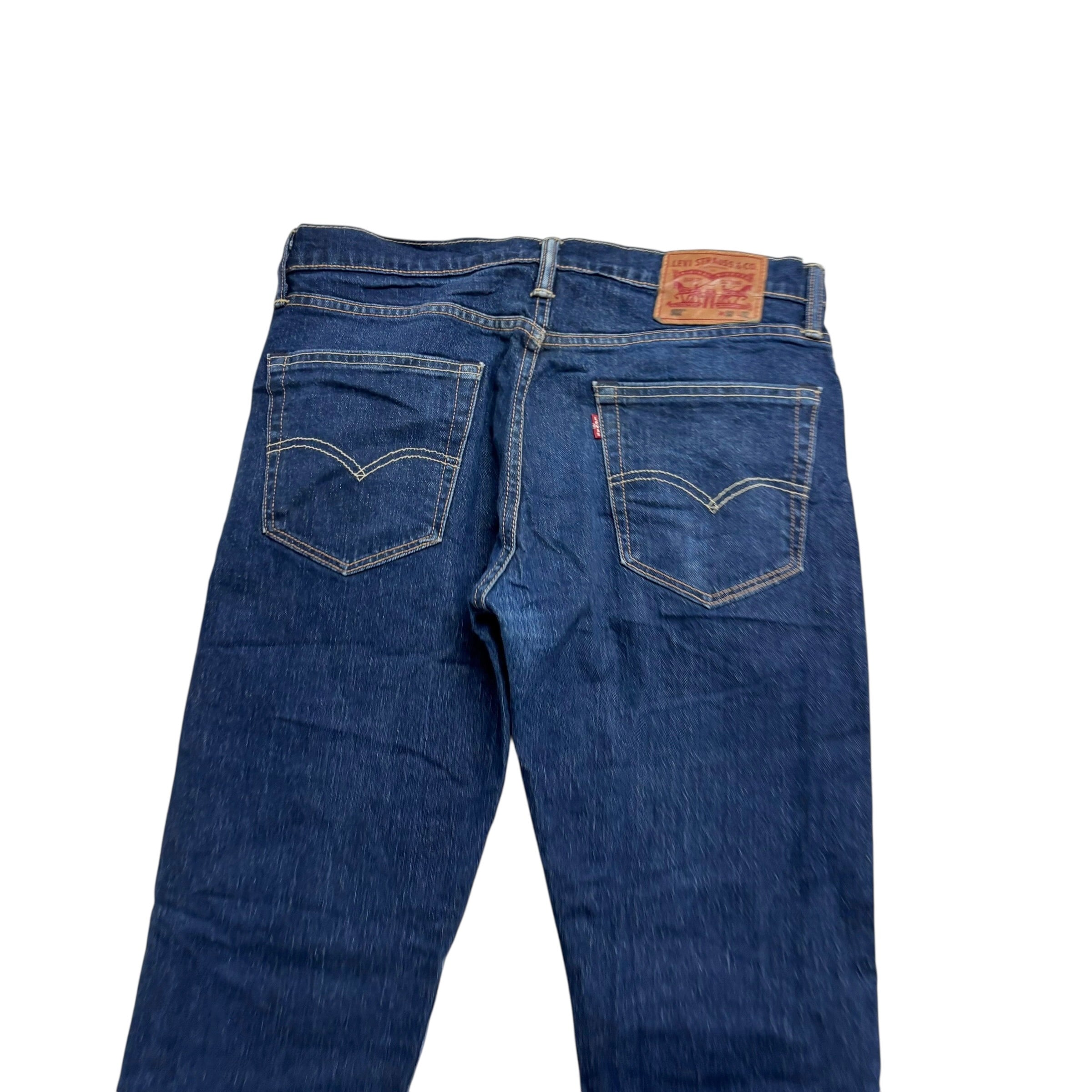 Levis 502 Jeans W32 L32 Mens Dark Blue Regular Tapered Fit Stretch Denim (E)
