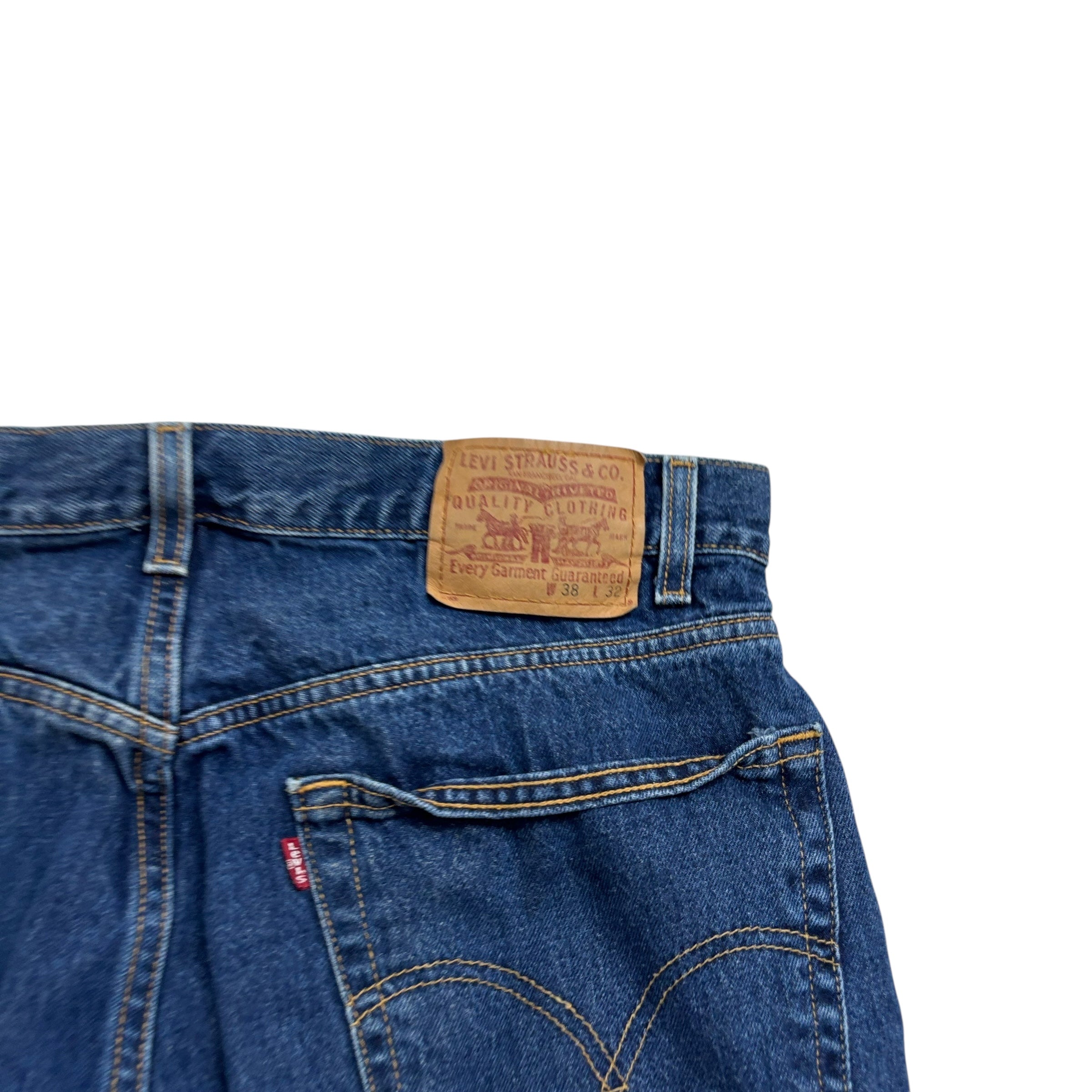 Levis Jeans W36 L32 Mens Dark Blue Relaxed Straight Fit Vintage Denim (E)