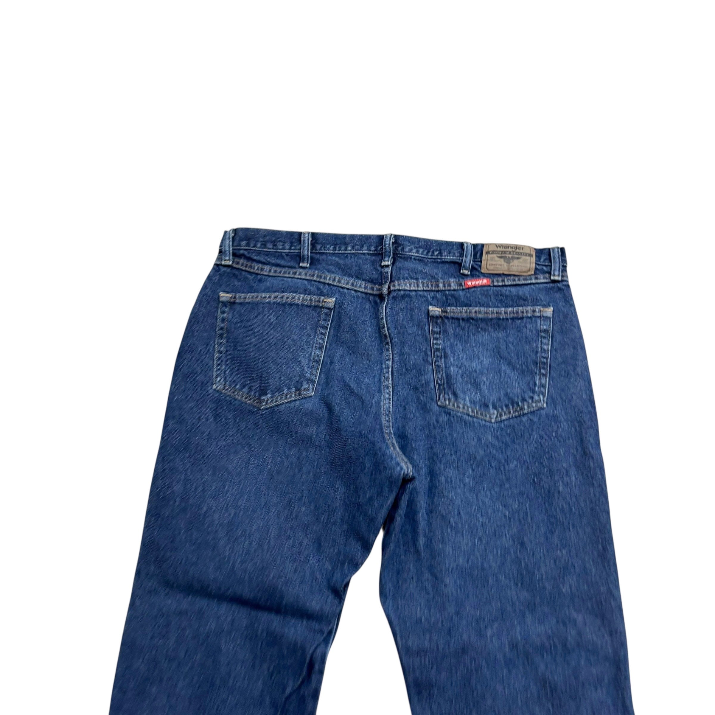 Wrangler Jeans W40 L30 Mens Dark Blue Regular Straight Fit Denim (E)