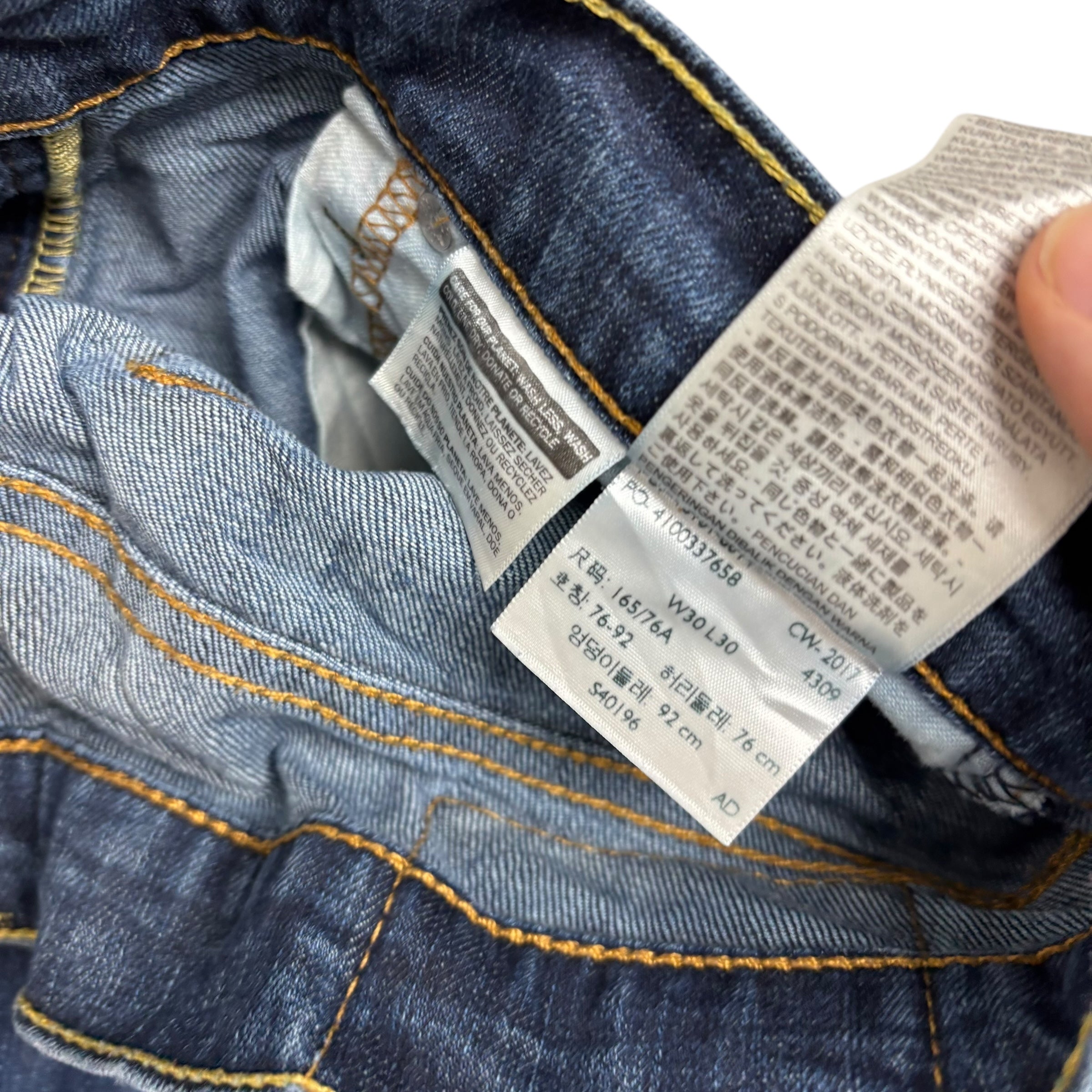 Levis 541 Jeans W30 L30 Mens Dark Blue Athletic Tapered Fit Stretch Denim (F)