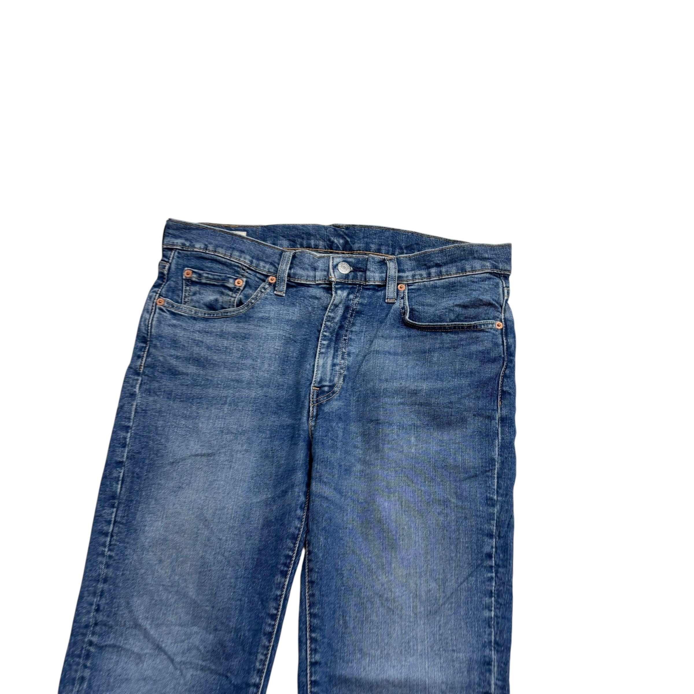 Levis 514 Jeans W34 L30 Mens Mid Blue Regular Straight Fit Stretch Premium (E)