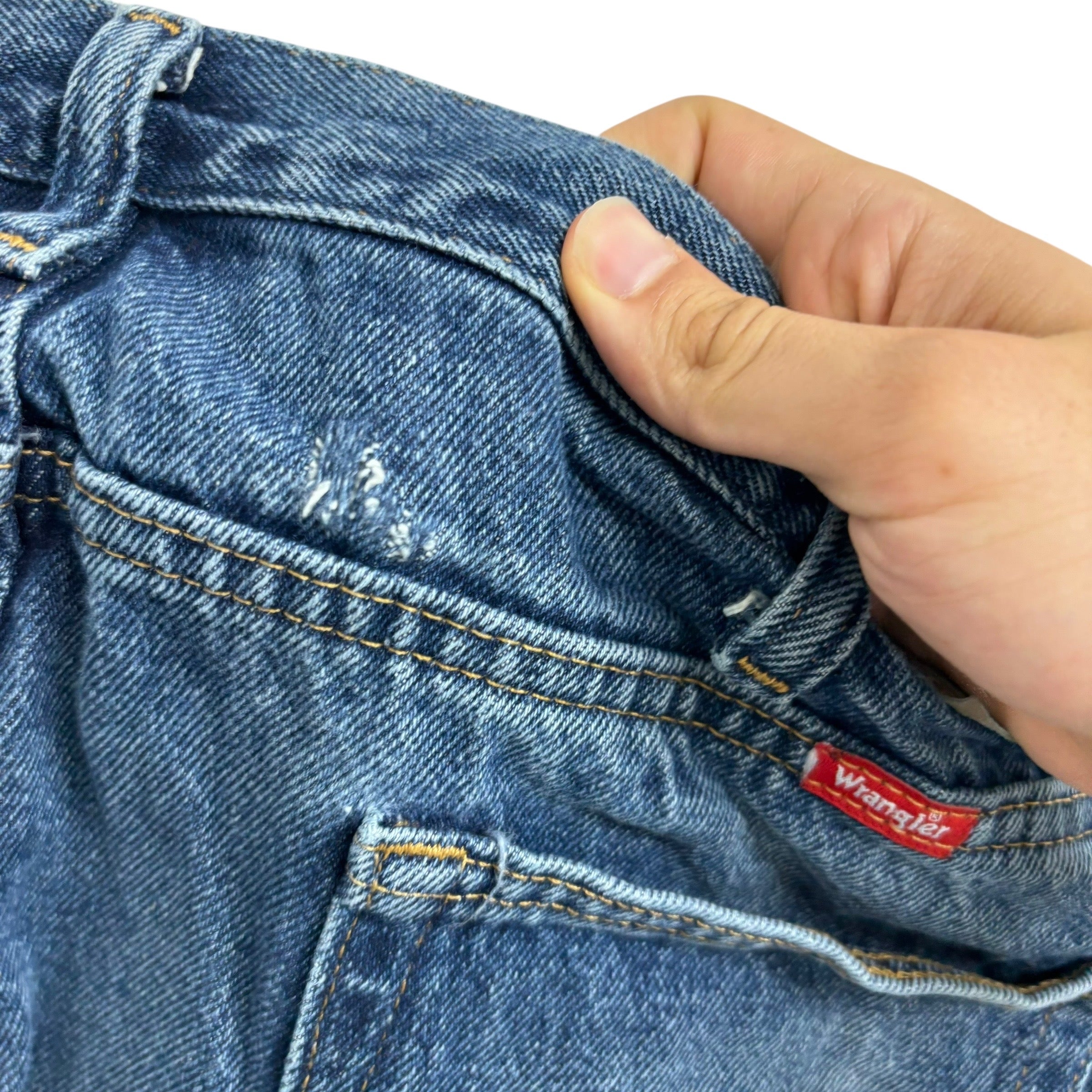 Wrangler Jeans W42 L29 Mens Mid Blue Relaxed Straight Fit Denim (F)