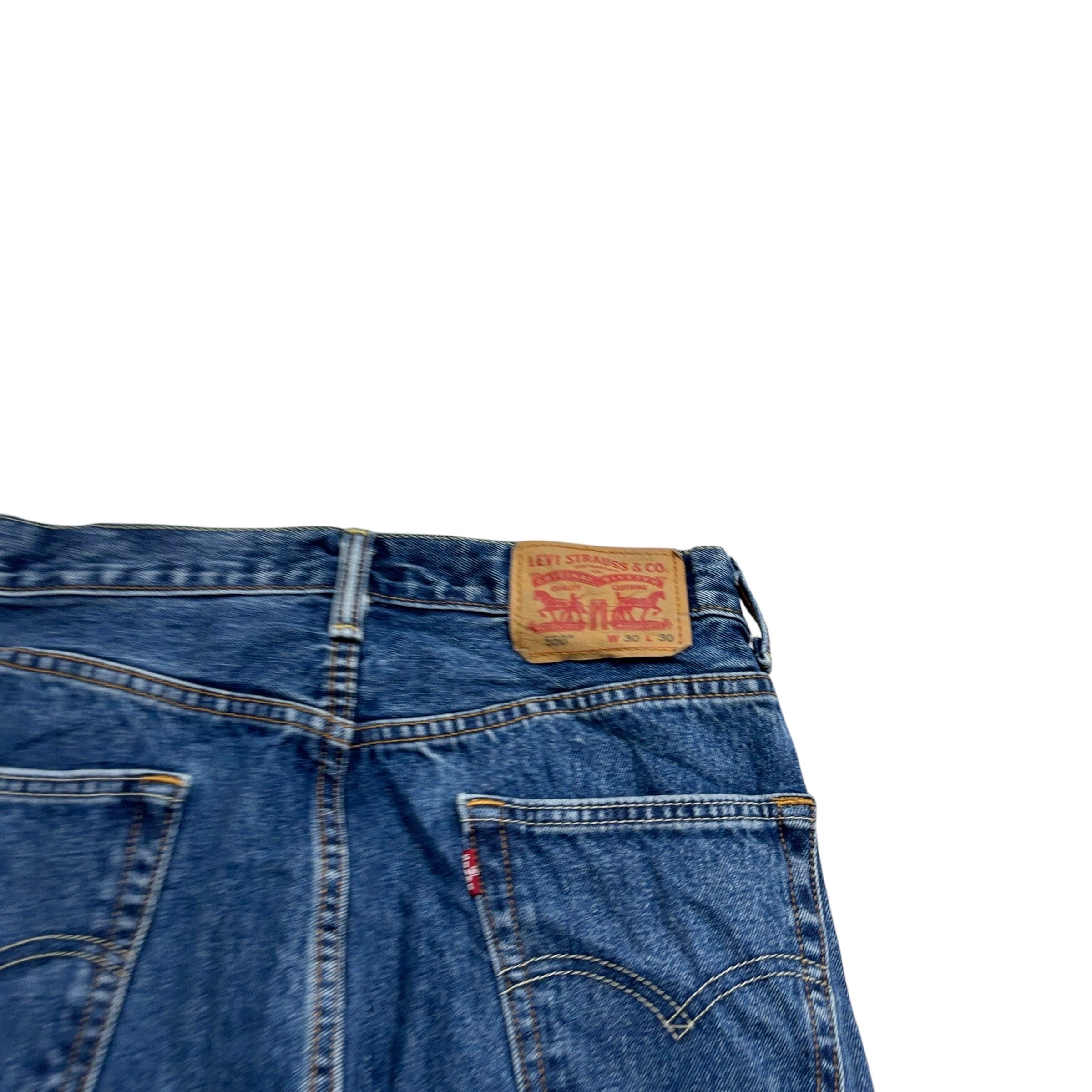 Levis 550 Jeans W30 L30 Mens Mid Blue Relaxed Straight Fit Denim (E)