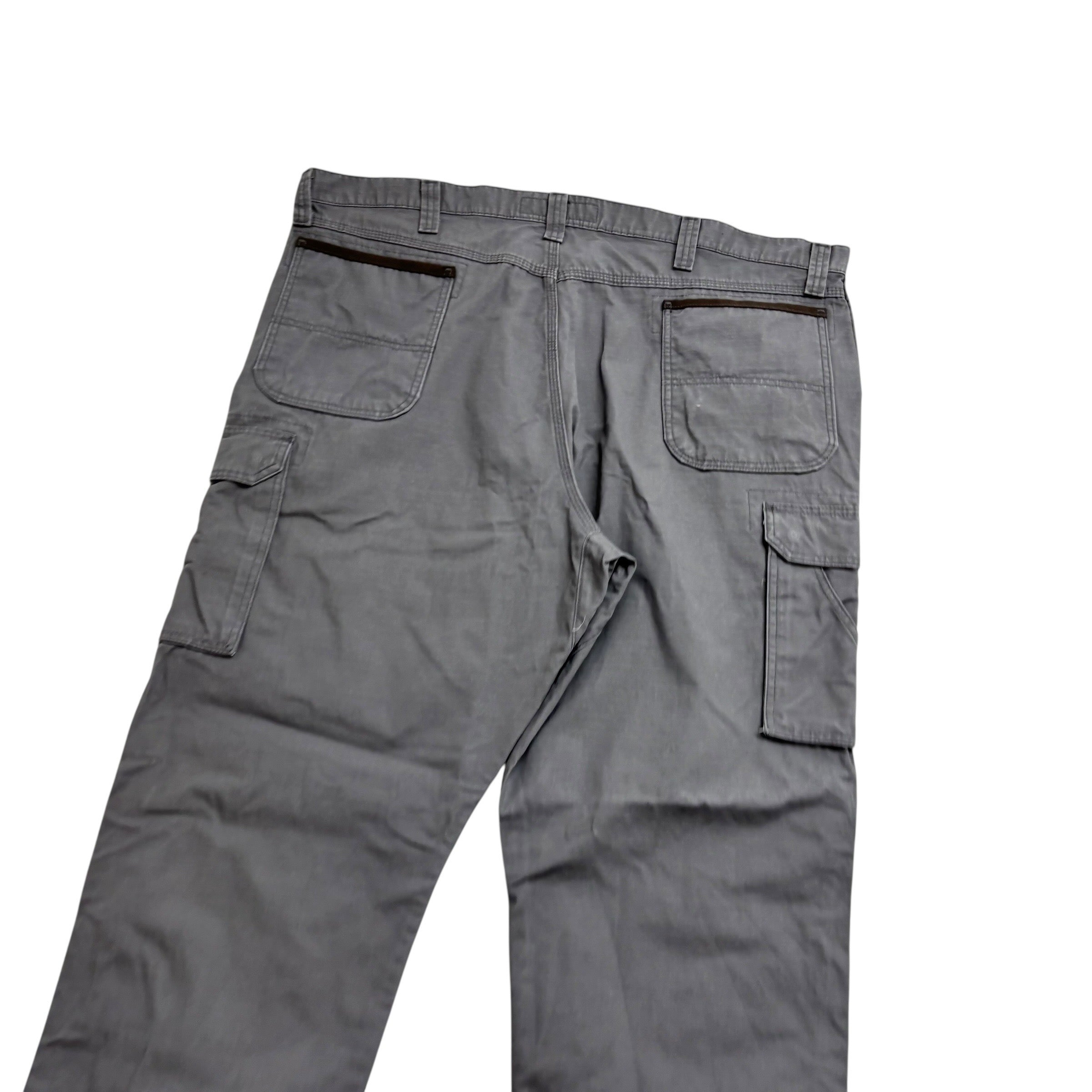 Wrangler Carpenter Pants W44 L30 Mens Grey Relaxed Straight Fit Trousers