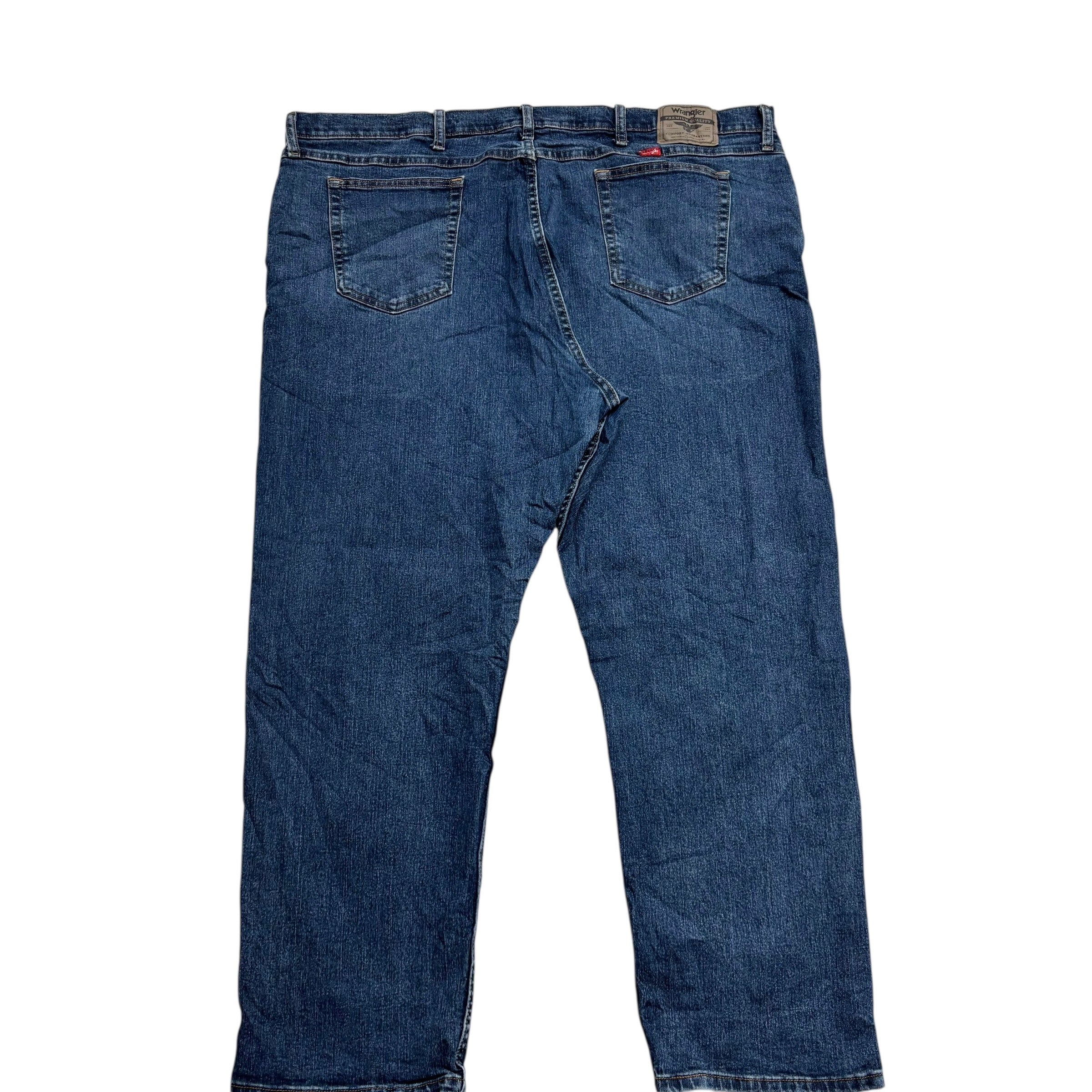 Wrangler Jeans W46 L30 Mens Dark Blue Relaxed Straight Fit Stretch Denim (E)