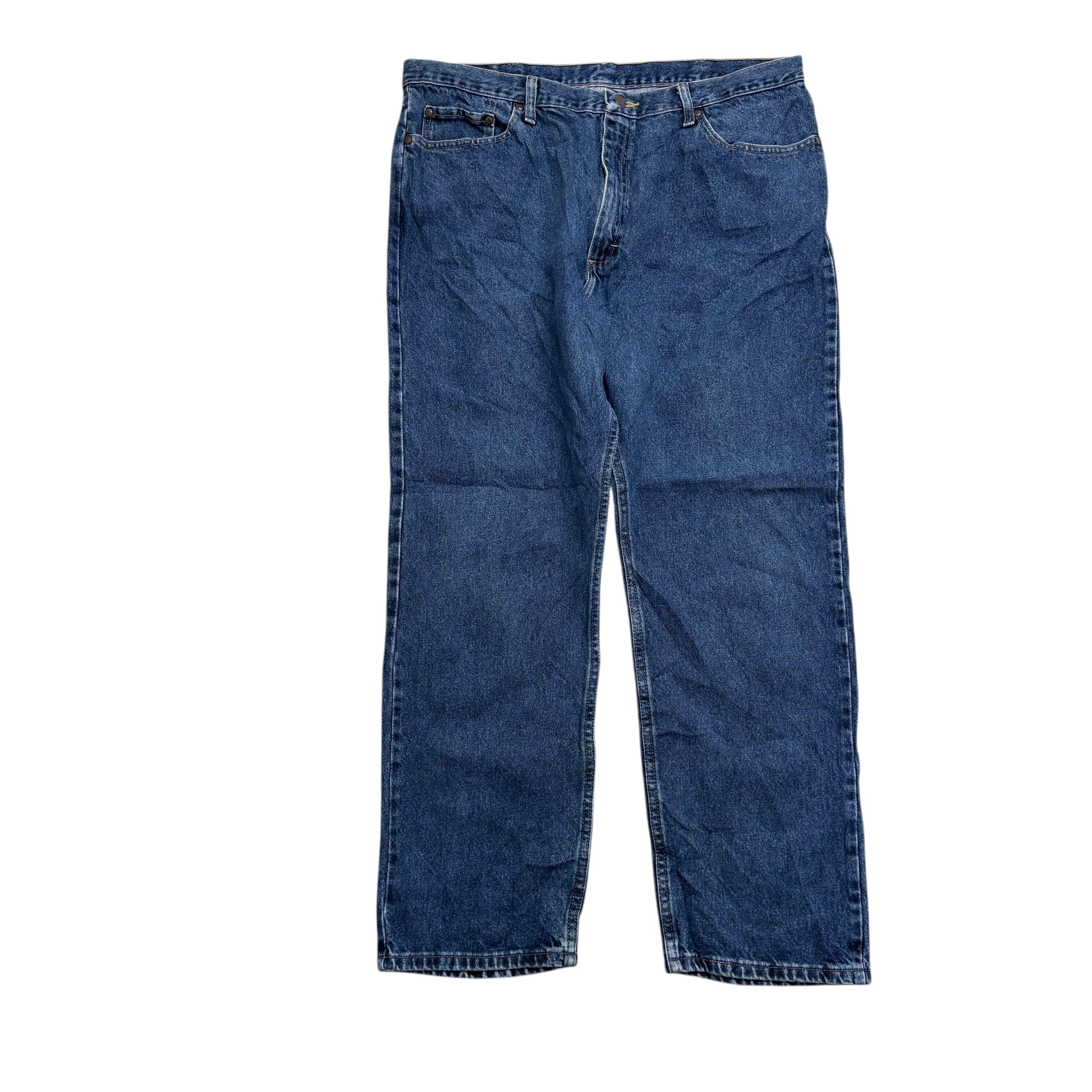 Wrangler Jeans W40 L30 Mens Mid Blue Regular Straight Fit Denim (E)