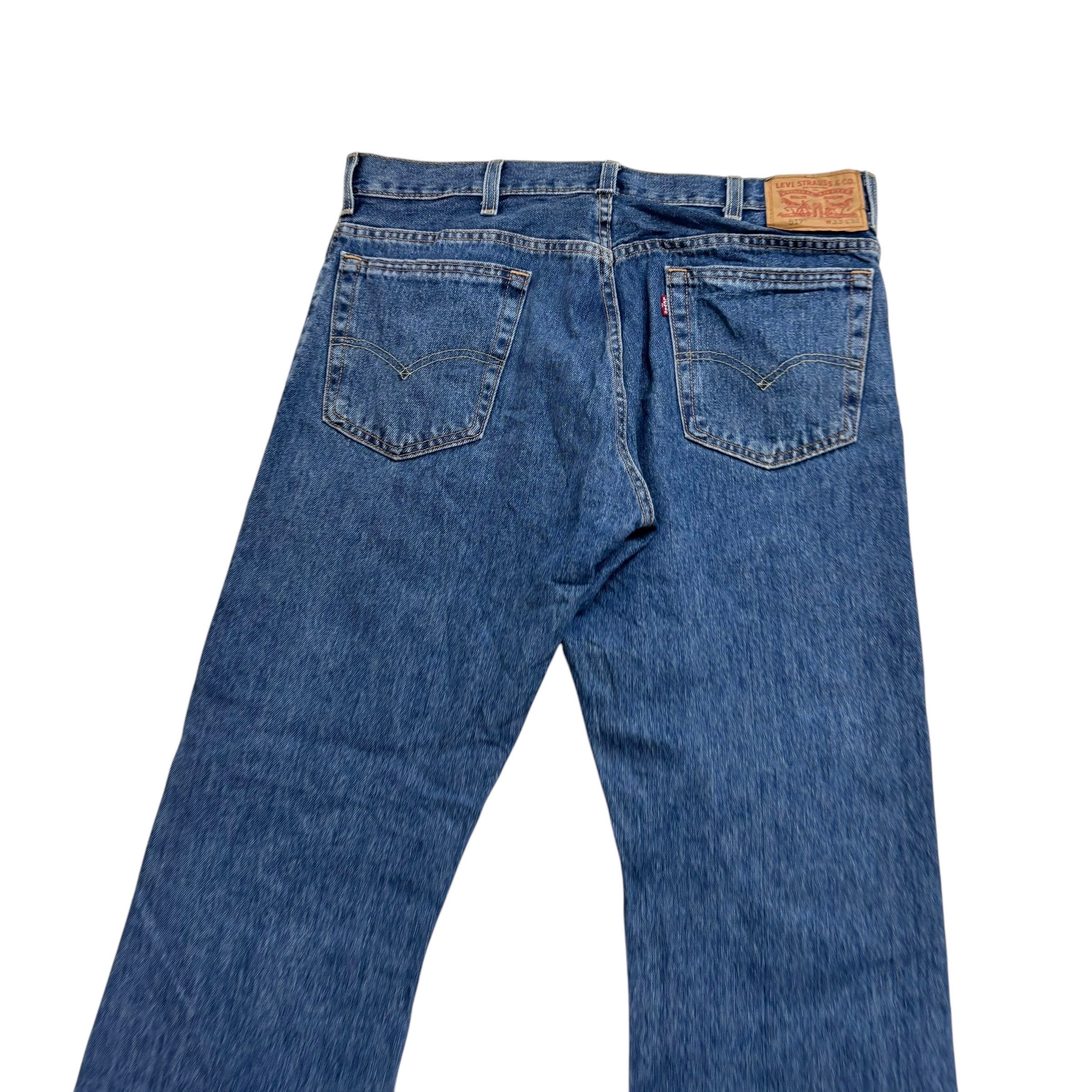Levis 517 Jeans W35 L34 Mens Mid Blue Regular Bootcut Fit Denim (E)