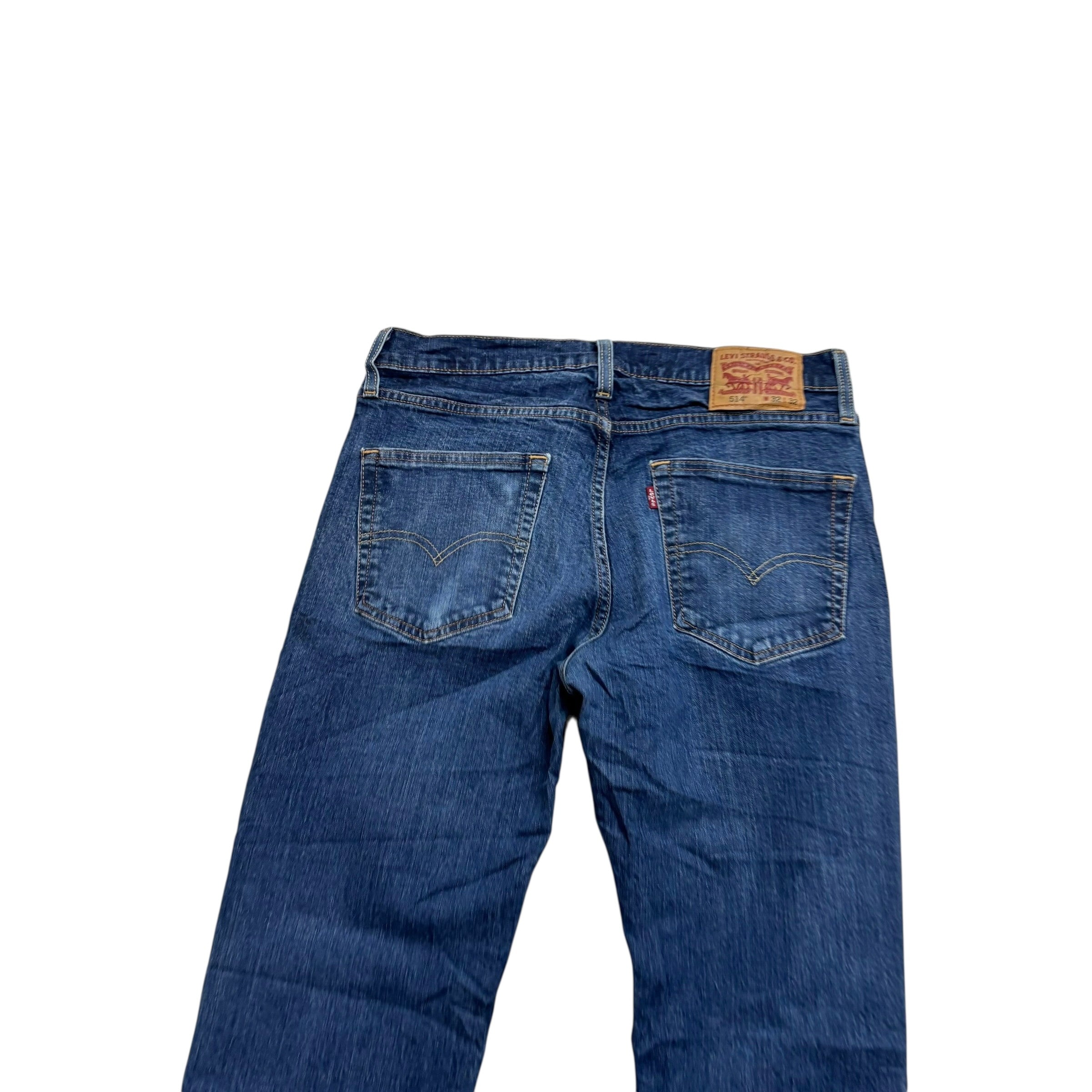 Levis 514 Jeans W32 L32 Mens Mid Blue Regular Straight Fit Stretch Denim