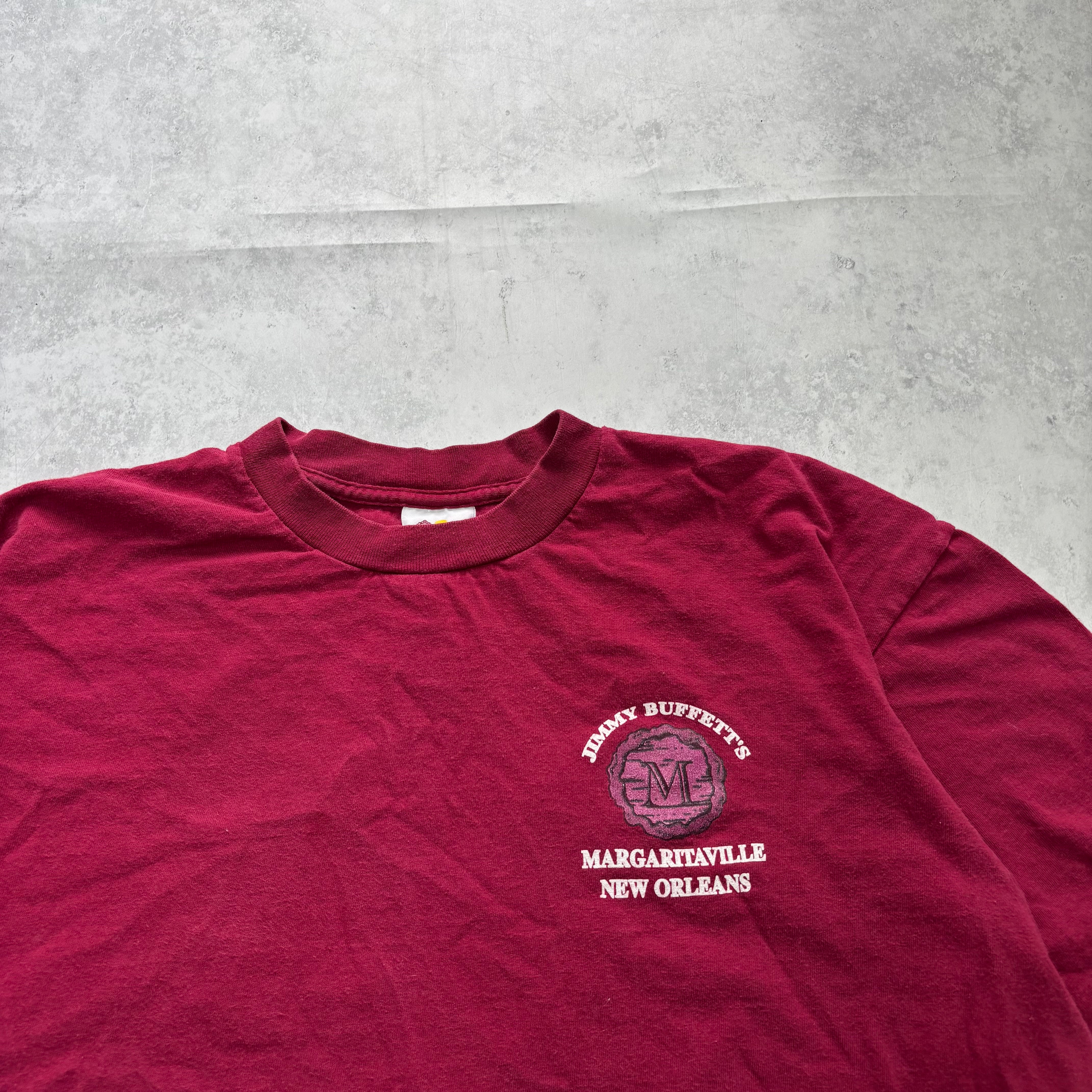 Vintage T Shirt Mens XL Burgundy Single Stitch Graphic Print 90s Tourist (E)