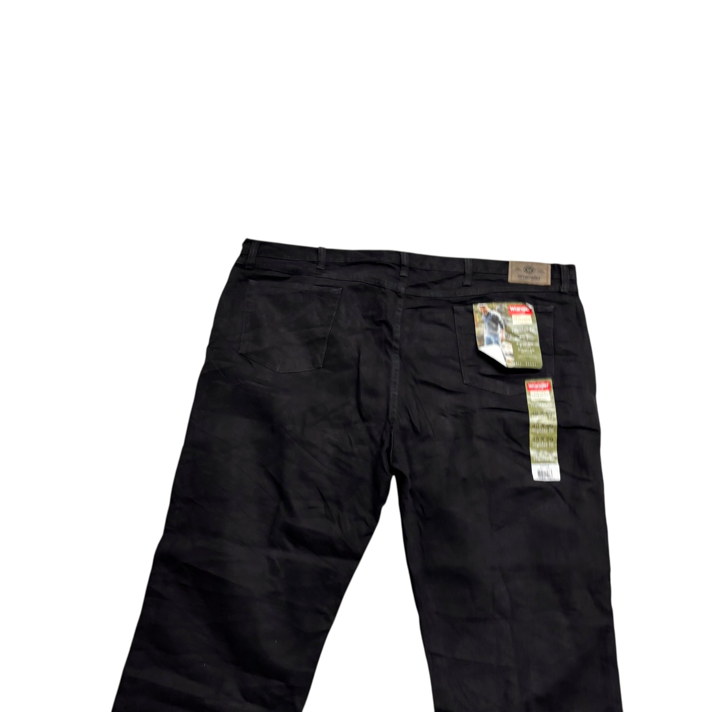 Wrangler Jeans W48 L29 Mens Black Regular Straight Fit Vintage Denim (E)
