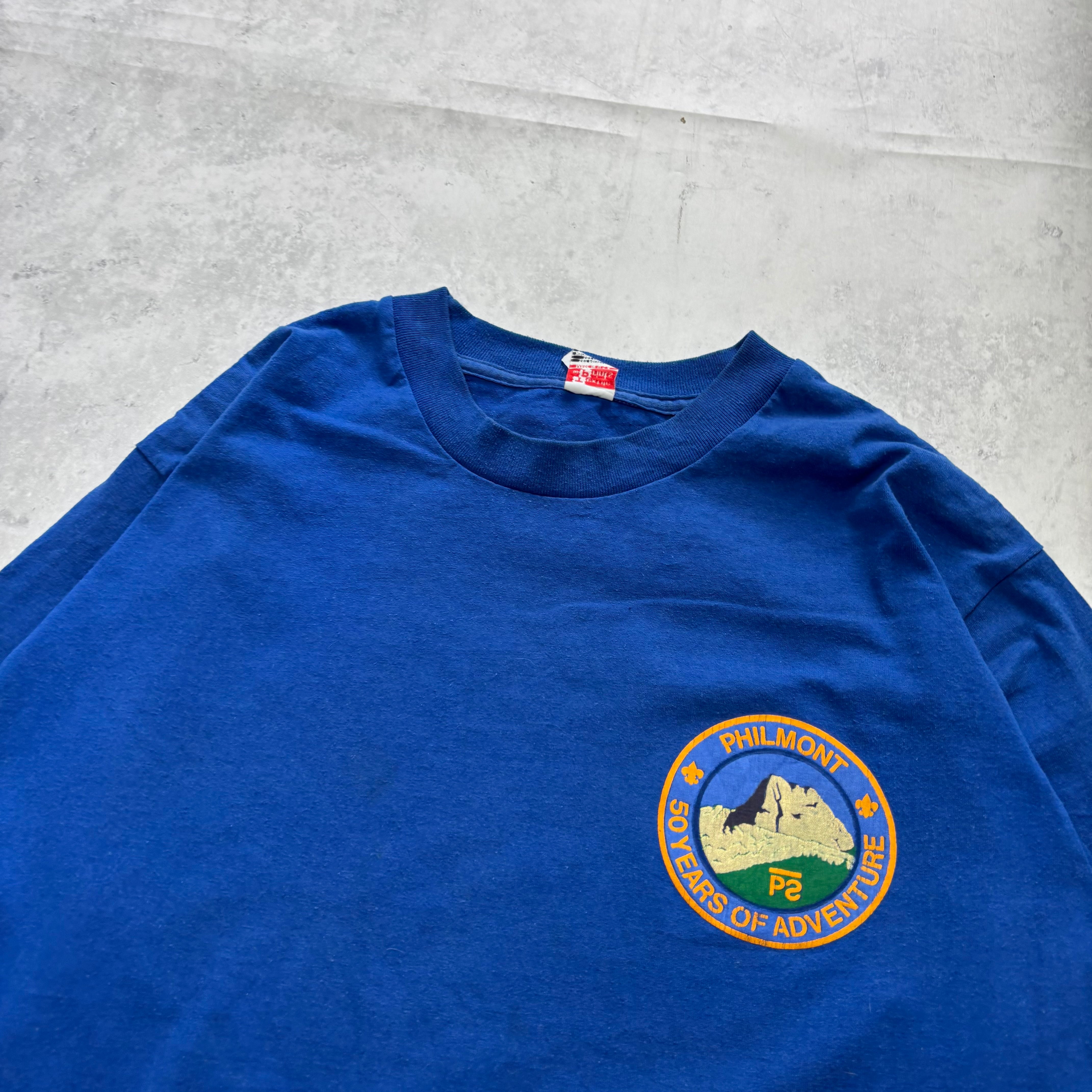 Vintage T Shirt Mens XL Blue Single Stitch Graphic Print 90s USA Tourist